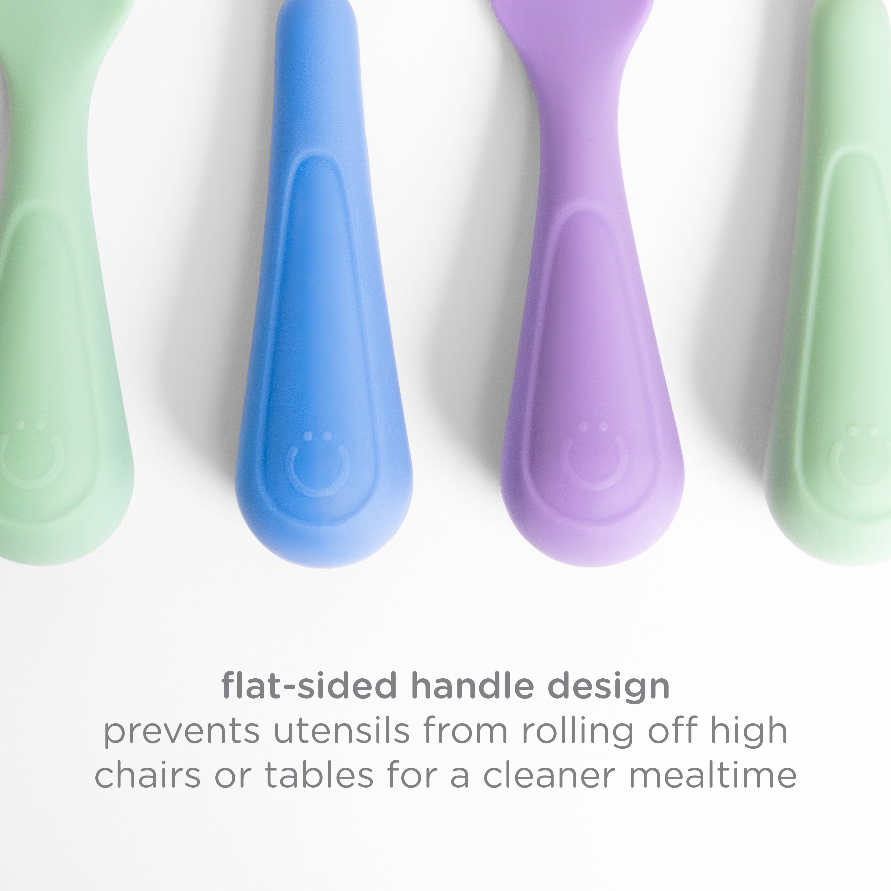 Durable Steel Silicone Toddler Training Spoons, Baby, Silicone Flatware Sets, 3 Pack - Multi-Purpose Hand Tool for Daily Meal Prep Detail