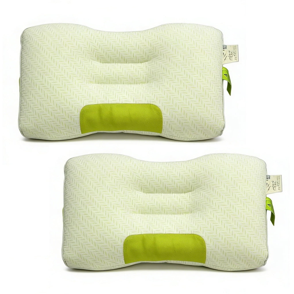 Decorative Plump 2-Pack Bamboo Fiber Bed Pillow (29.13" x 18.9") - A-Class Safe and Cooling - Orthopedic Shredded Foam Bed Pillow Set - Default Title