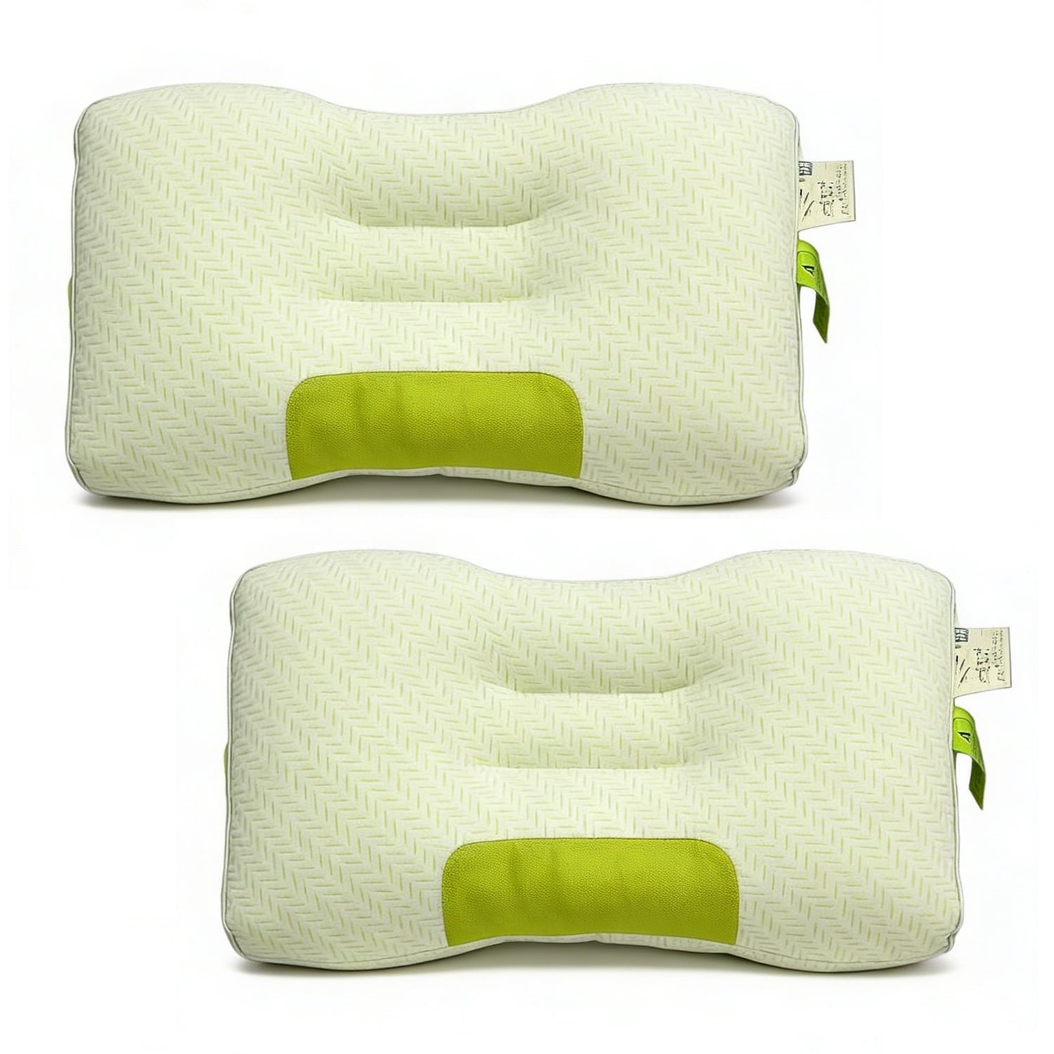Decorative Plump 2-Pack Bamboo Fiber Bed Pillow (29.13" x 18.9") - A-Class Safe and Cooling - Orthopedic Shredded Foam Bed Pillow Set - Default Title