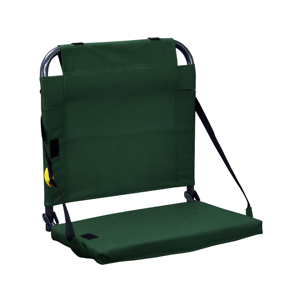 Ultra-Lightweight BleacherBack - Choice 696 - Grandstand Cushion Seat with Secure Under-Bench Hooks - Hunter