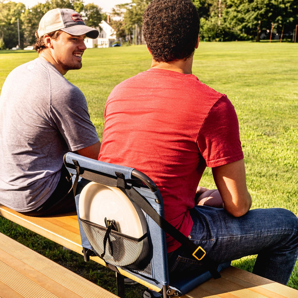 Ultra-Lightweight BleacherBack - Choice 696 - Grandstand Cushion Seat with Secure Under-Bench Hooks Detail