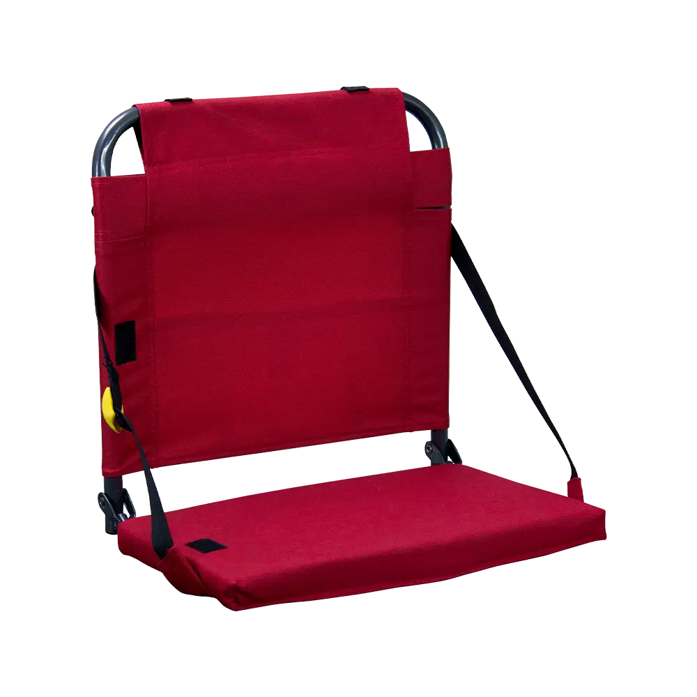 Ultra-Lightweight BleacherBack - Choice 696 - Grandstand Cushion Seat with Secure Under-Bench Hooks - Red