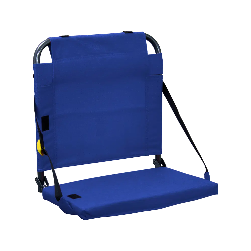 Ultra-Lightweight BleacherBack - Choice 696 - Grandstand Cushion Seat with Secure Under-Bench Hooks - Royal Blue