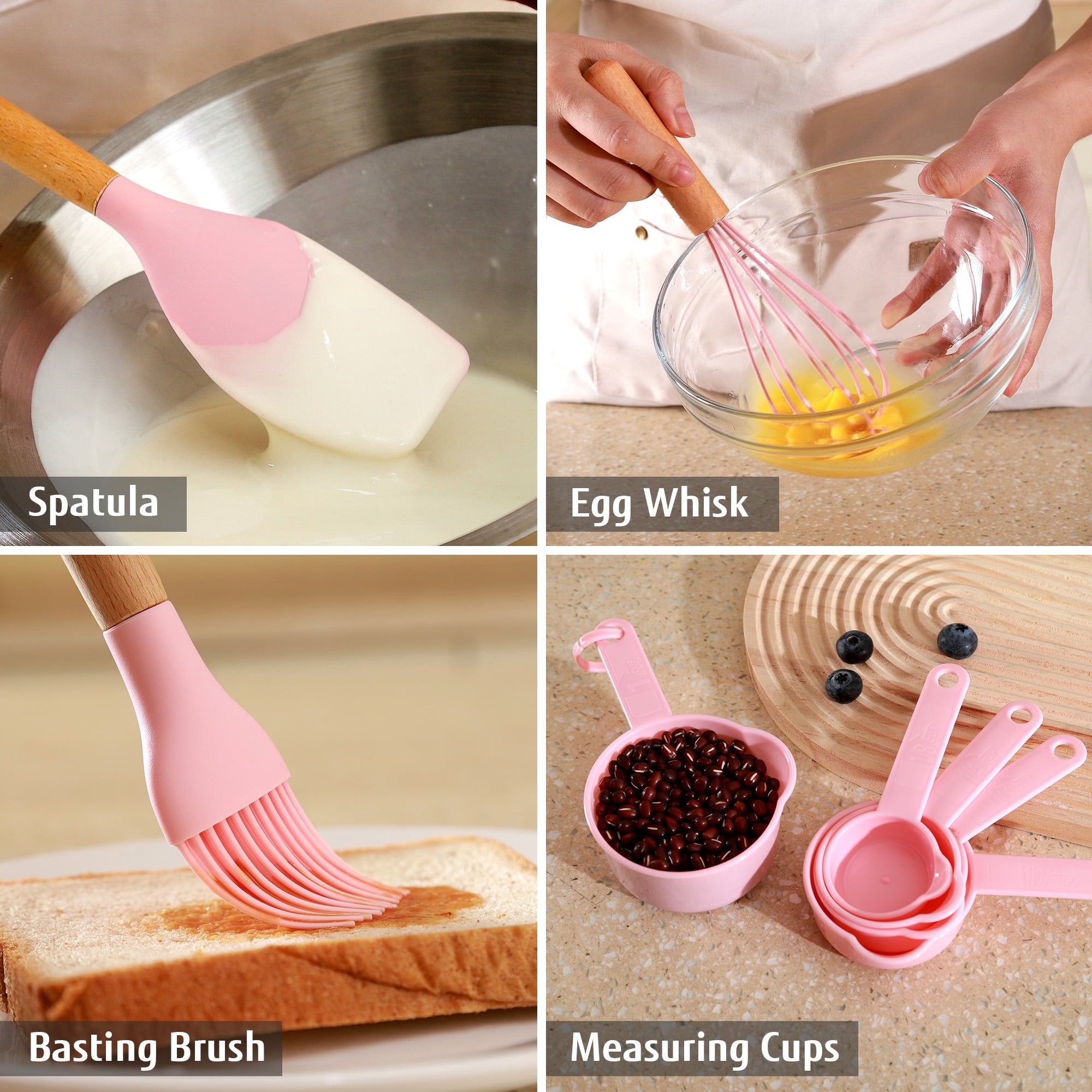 Non-Stick Safe 32 PCS Silicone Cooking Utensils Set, 446°F Heat Resistant for Nonstick Cookware - Heat-Resistant Silicone Cooking Spatula Turner Detail