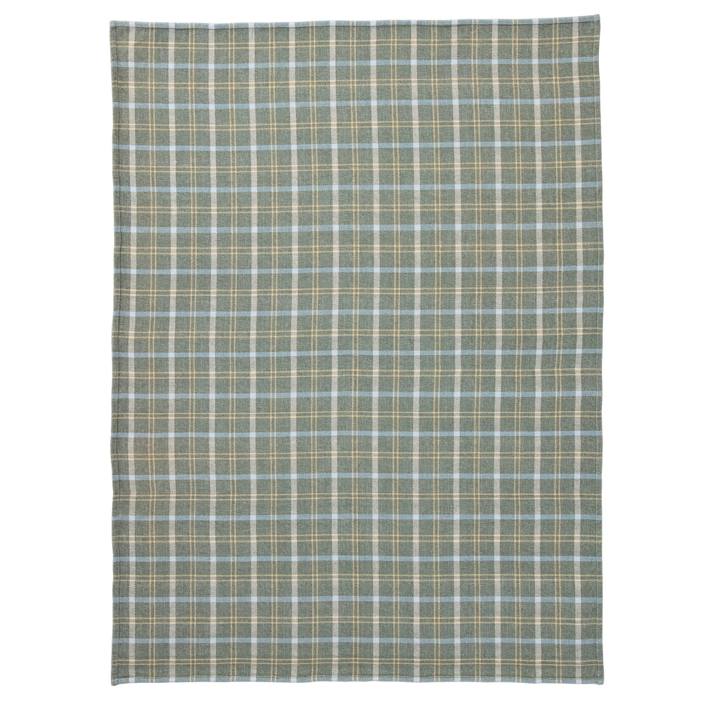 Lightweight Warm Woven Chenille Plaid Throw Blanket, Green River , 50x72 Inches - Luxury Knitted Decorative Throw Blanket with Fringes Detail