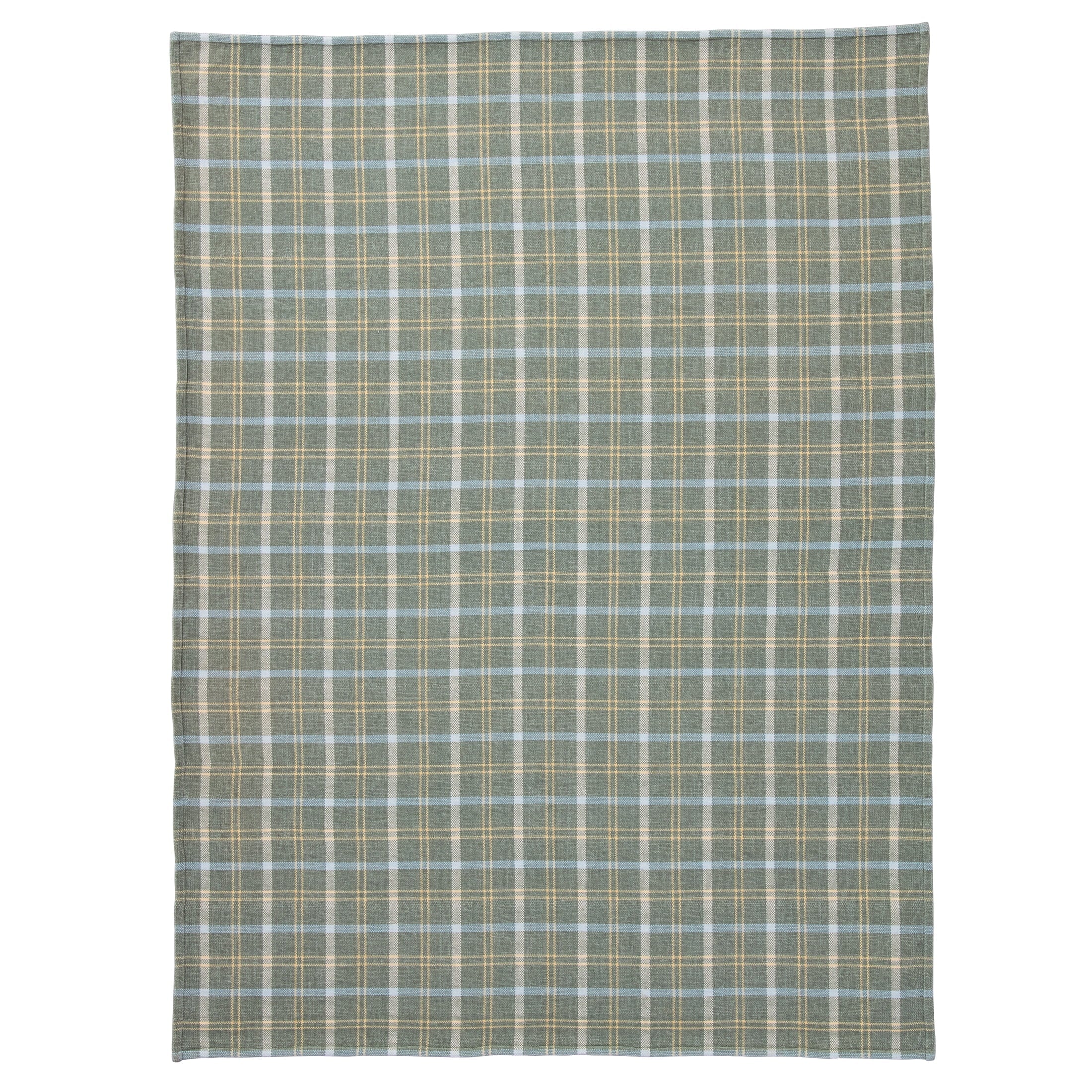 Lightweight Warm Woven Chenille Plaid Throw Blanket, Green River , 50x72 Inches - Luxury Knitted Decorative Throw Blanket with Fringes Detail