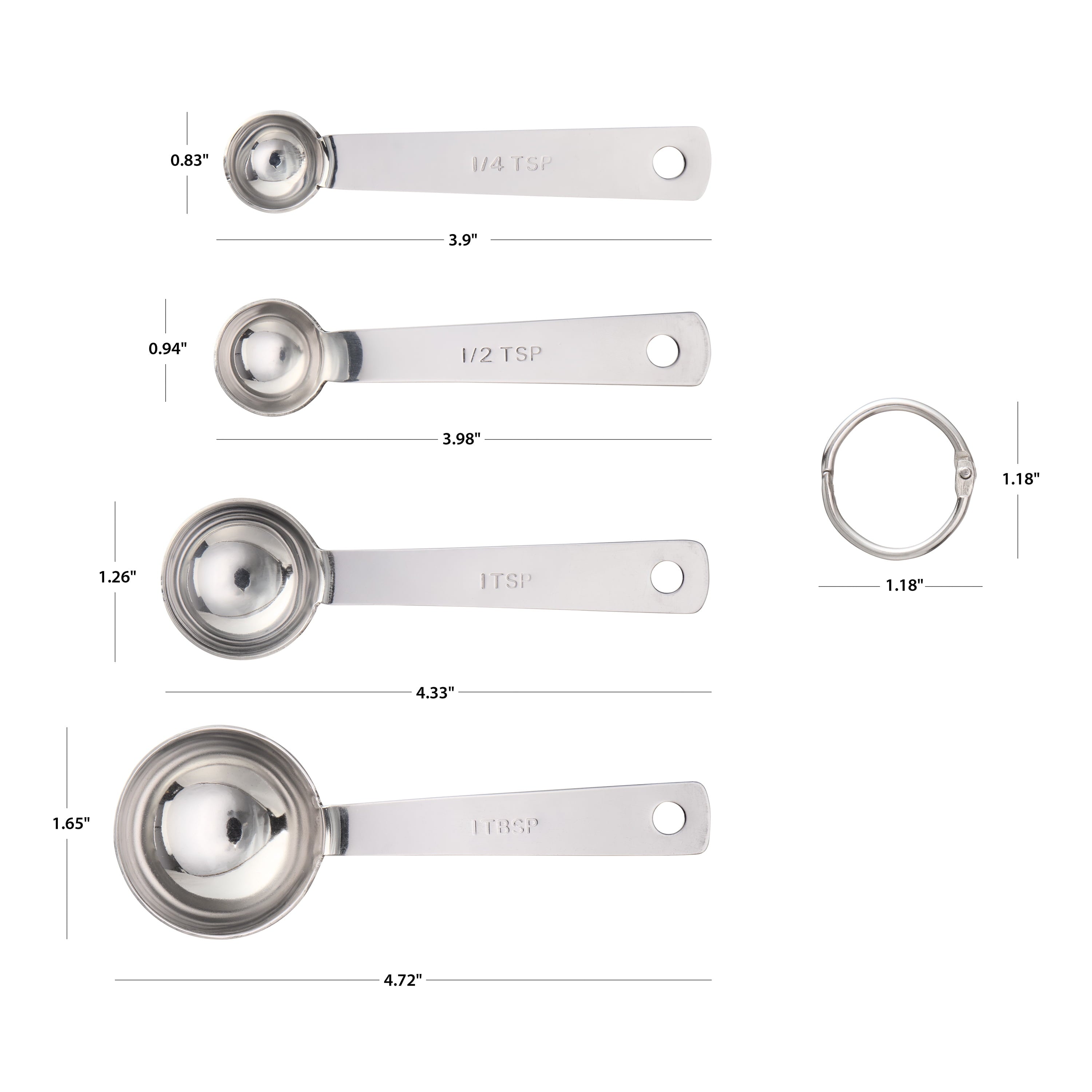 Innovative Kitchen Stainless Steel 4-Piece Nesting Measuring Spoons Set, Stainless Steel Finish - Premium Stainless Steel Garlic Presser & Peeler Detail