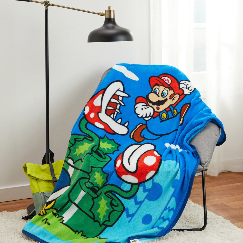 Decorative Knitted Kids Fleece Throw Blanket 46x60, Nintendo - Luxury Knitted Decorative Throw Blanket with Fringes Detail