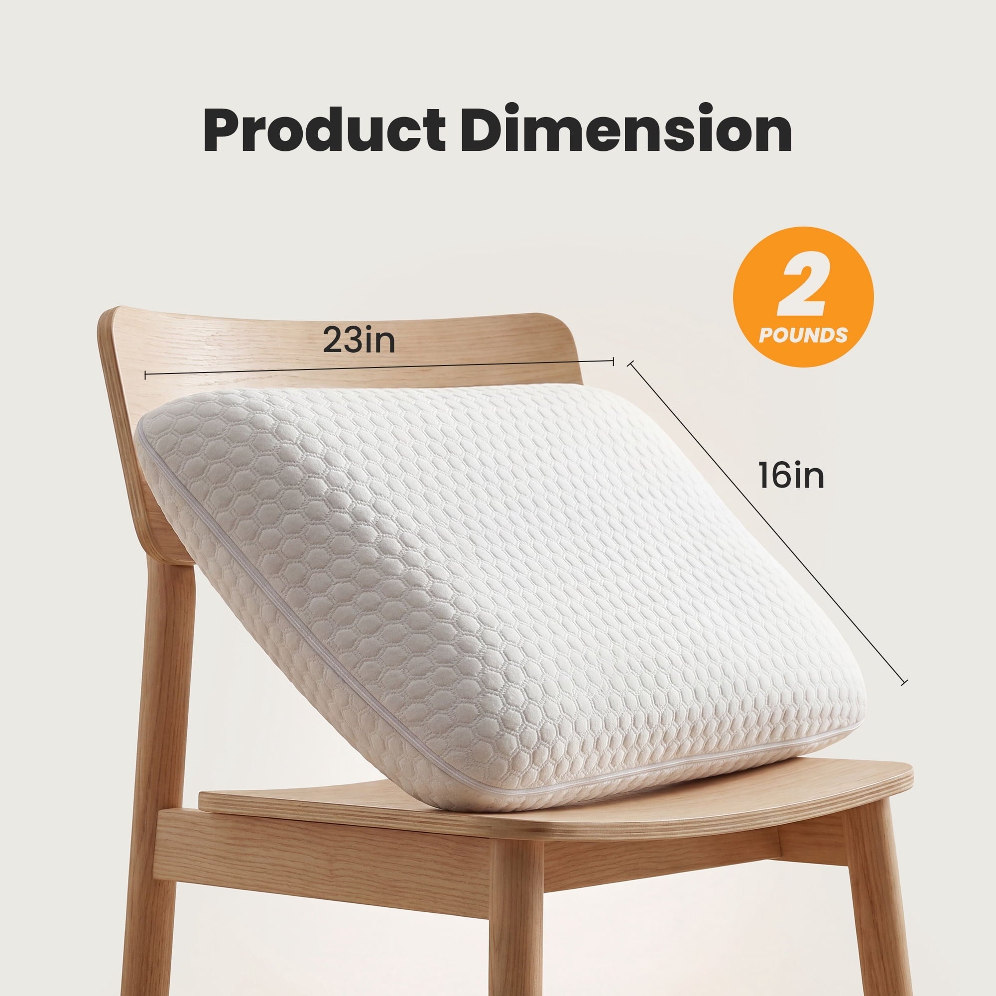 Decorative Plump Memory Foam Pillow for Sleeping, Gel Cooling Bed Pillow with Breathable Mesh and Washable Cover for Back and Side Sle... - Decorative Throw Pillow Cushion for Sofa & Bed Detail