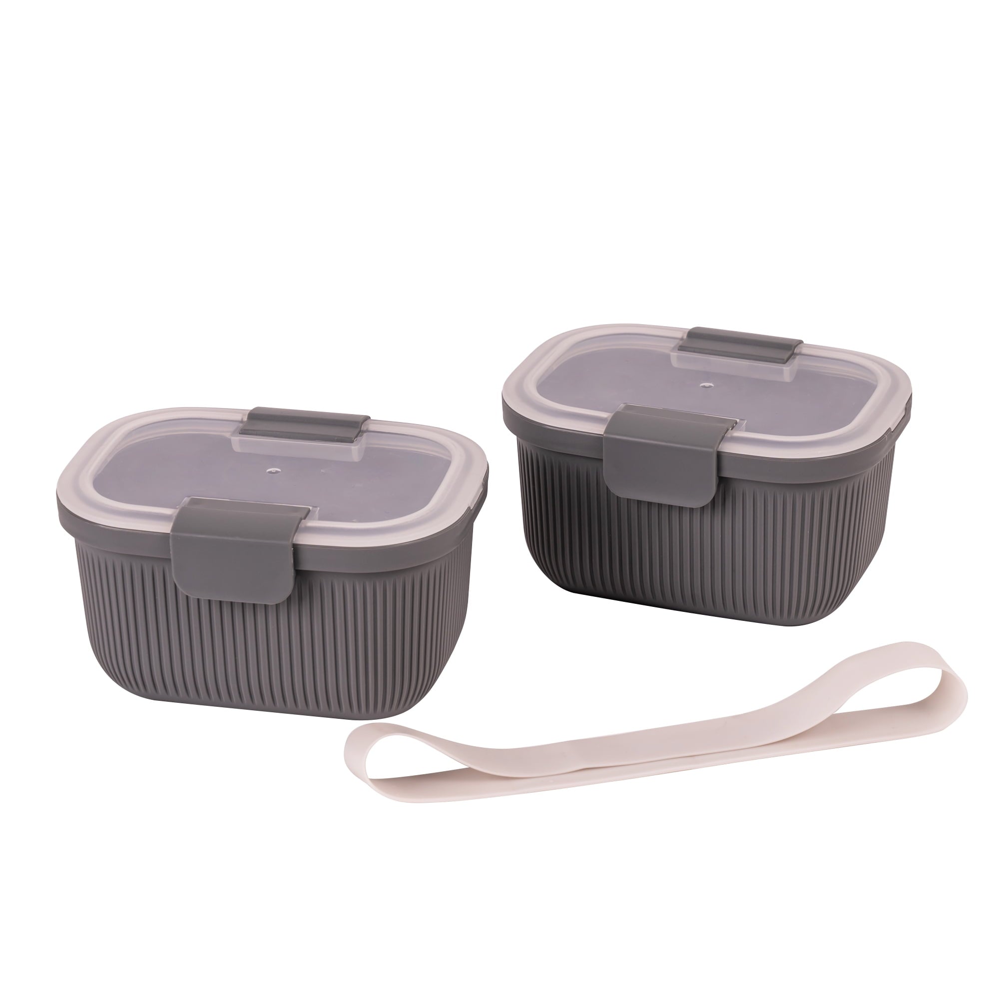 Fun Food Fidget Plastic Food Storage Bento Snack Container, Rectangle, Grey, 19oz Capacity, Made for Portable Food Storage - Deliciously Soft Cupcake Sensory Glob Detail