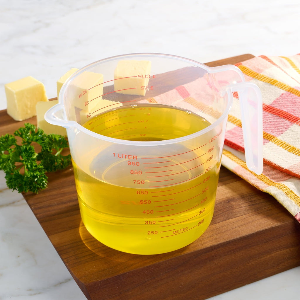 Innovative (12 pack) 4 Cup PP Plastic Measuring Cup, 32 oz, Clear - Premium Stainless Steel Garlic Presser & Peeler Detail