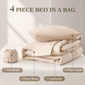 Heavyweight Warmth Twin Comforter Set 4 Pieces,Comforter Set,Bed in a Bag, Bedding Set with Comforter,Fitted Sheet,Flat Sheet,Pillowcase... - Cloud-Like Soft Lightweight Bed Comforter - Default Title
