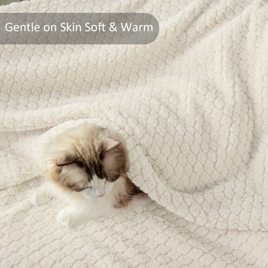 Decorative Knitted Fleece Throw Blanket for Couch, Super Soft Jacquard Bed Blanket, Lightweight Fuzzy Warm for All Seasons, 50x60 Inches... - Lightweight Plush Warm Blanket for All Seasons Detail