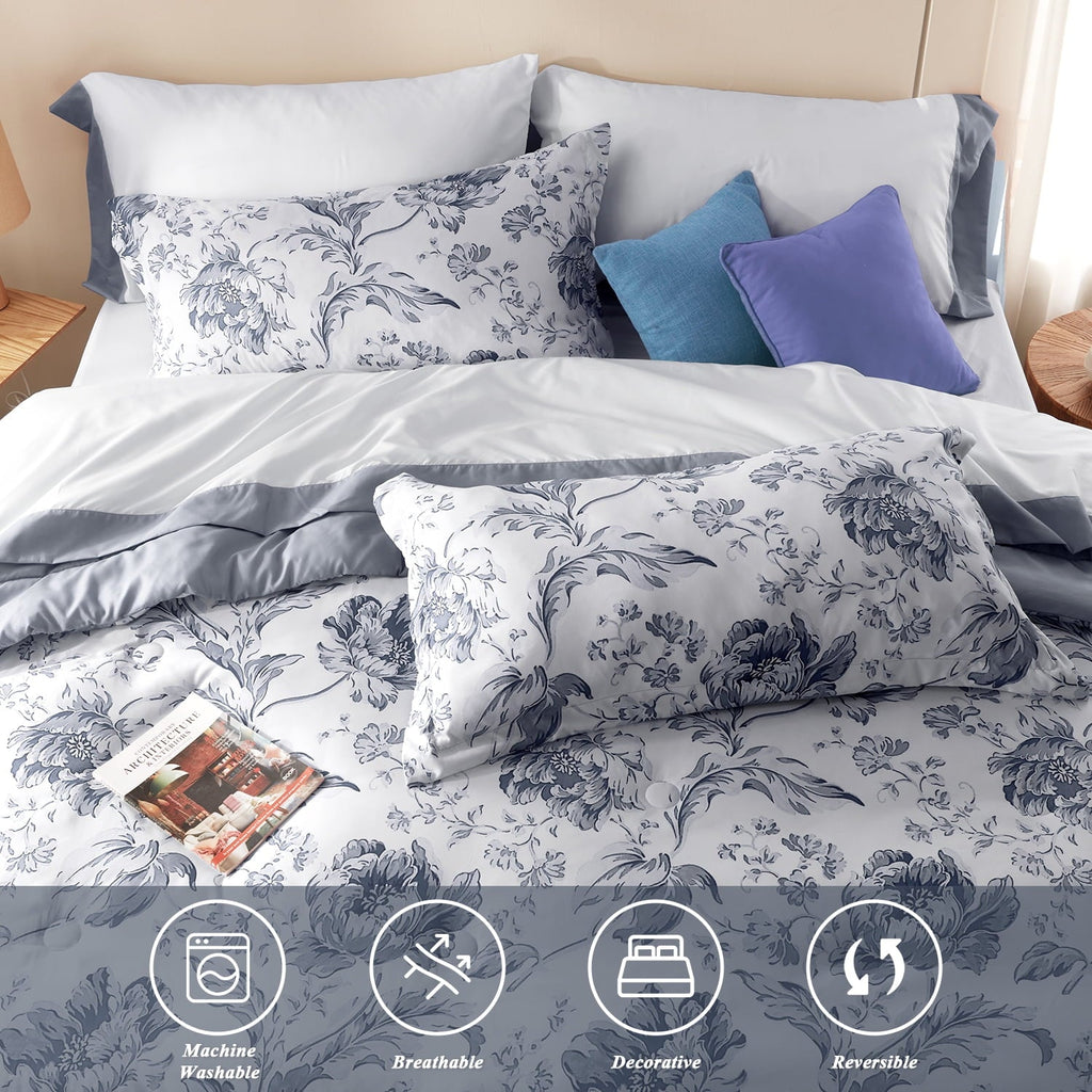 Luxurious Quilted Queen Comforter Sets,7-Pieces Reversible Bedding Sets,Bed in a Bag with Comforter,Flat Sheet and Fitted Sheet,Pillowc... - Hypoallergenic Ultra-Fluffy Quilt for Winter Detail