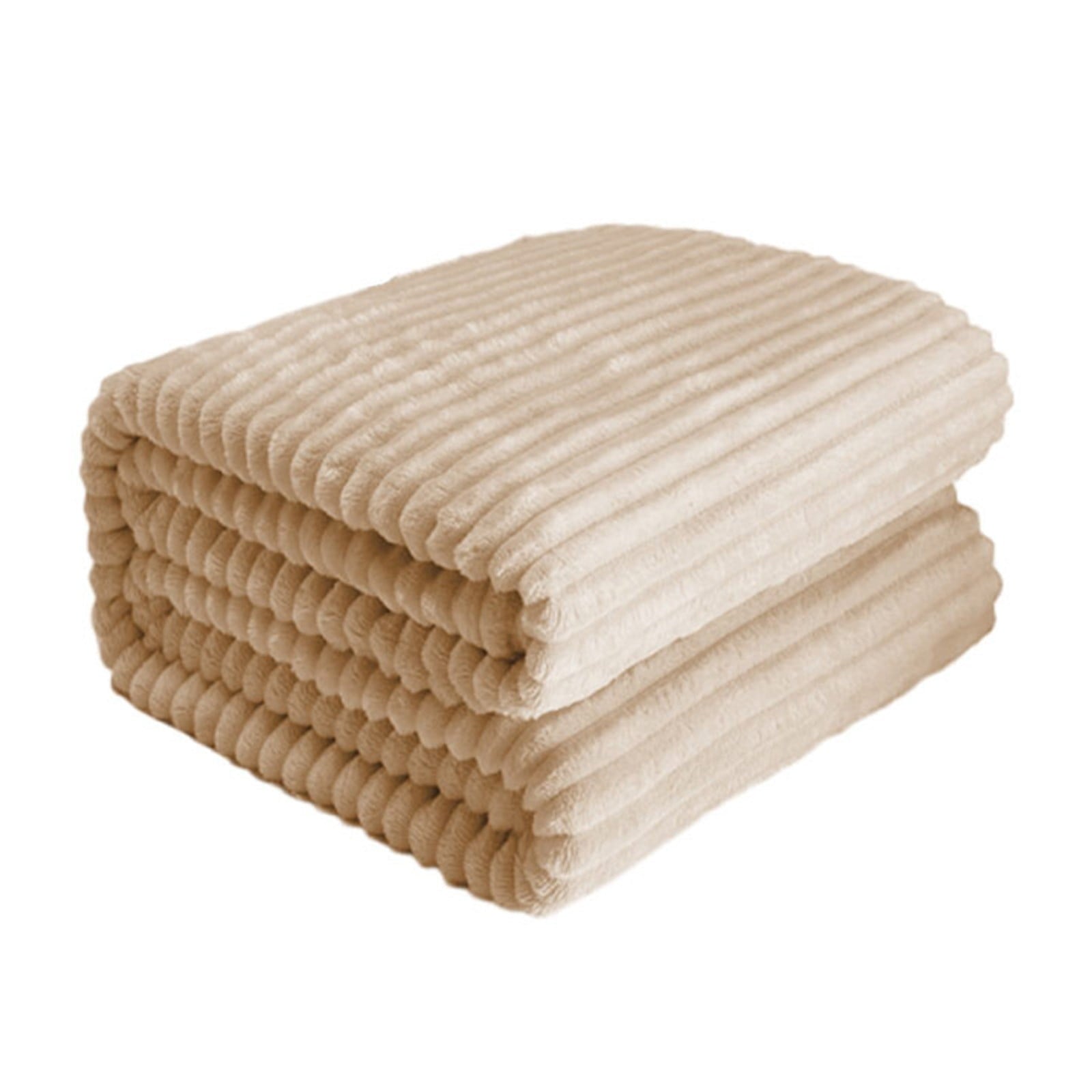 Cozy Fleece Extra Large Throw Blanket for Couch Home Office Hotel 100% Cotton Super Soft Blanket for Adult 47"x70" Khaki - Cozy Fleece Throw Blanket for Couch & Bed Detail