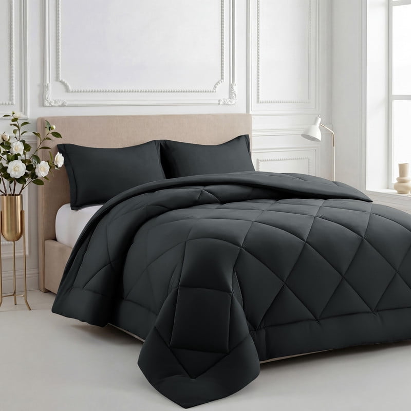 Fluffy Down Alternative 3 Pieces Queen Size Comforter Set, All Season Lightweight Breathable Bedding Set with 1 Down Alternative Comforter an... - All-Season Down Alternative Comforter Insert - Default Title