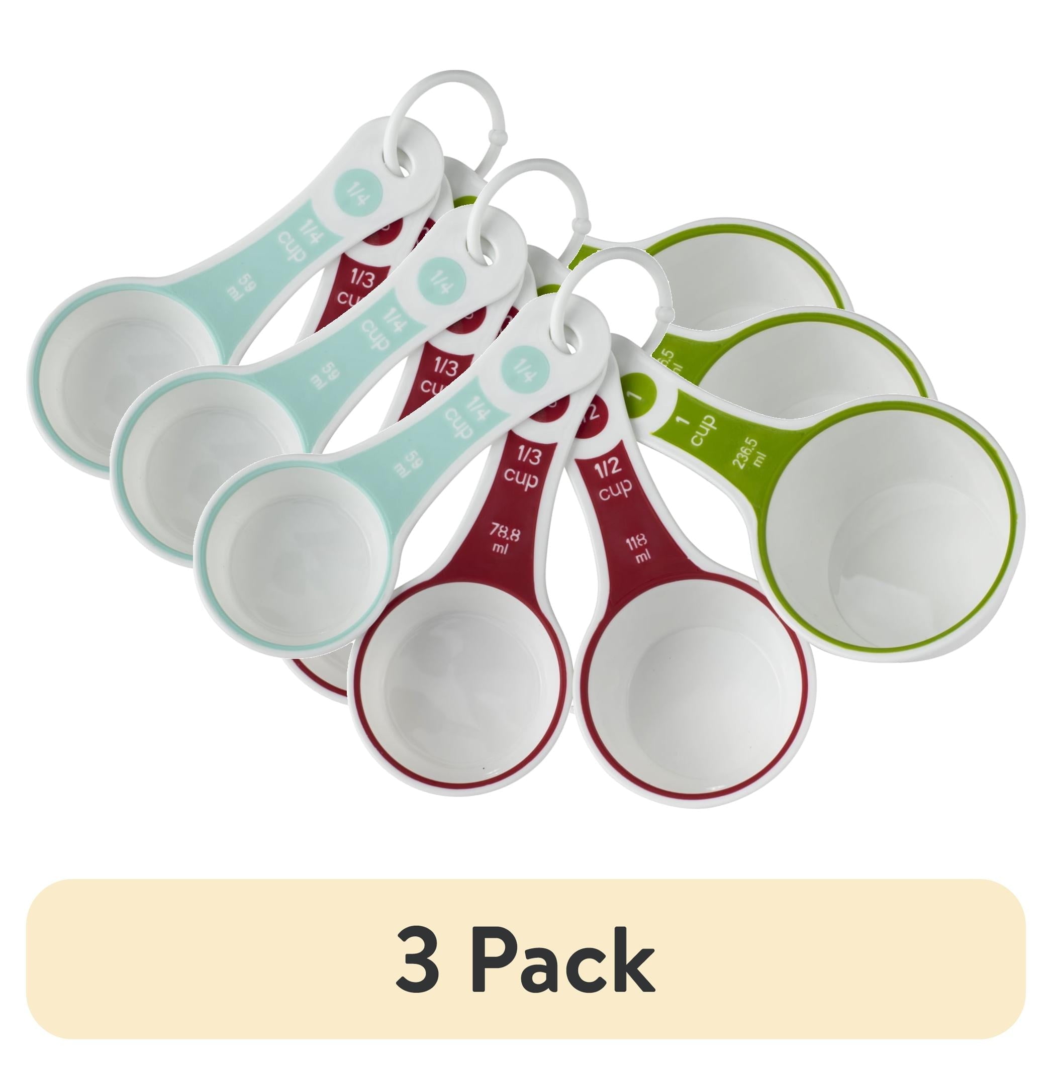 Ergonomic Manual (3 pack) 4-Piece Measuring Cups Set, Multicolor - Premium Stainless Steel Garlic Presser & Peeler - Default Title