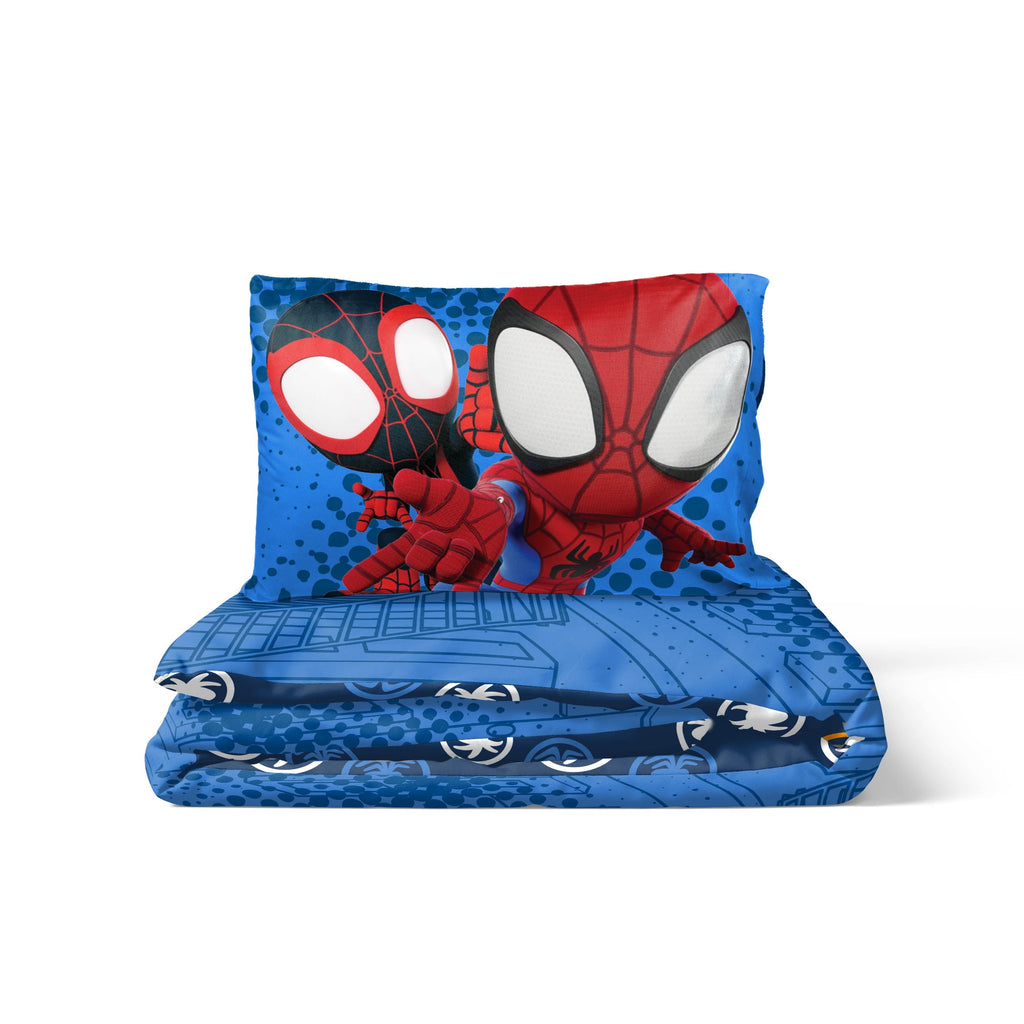 Heavyweight Warmth Spidey Amazing Friends Kids 2-Piece Twin/Full Reversible Comforter Set, Microfiber, Red - Cloud-Like Soft Lightweight Bed Comforter Detail