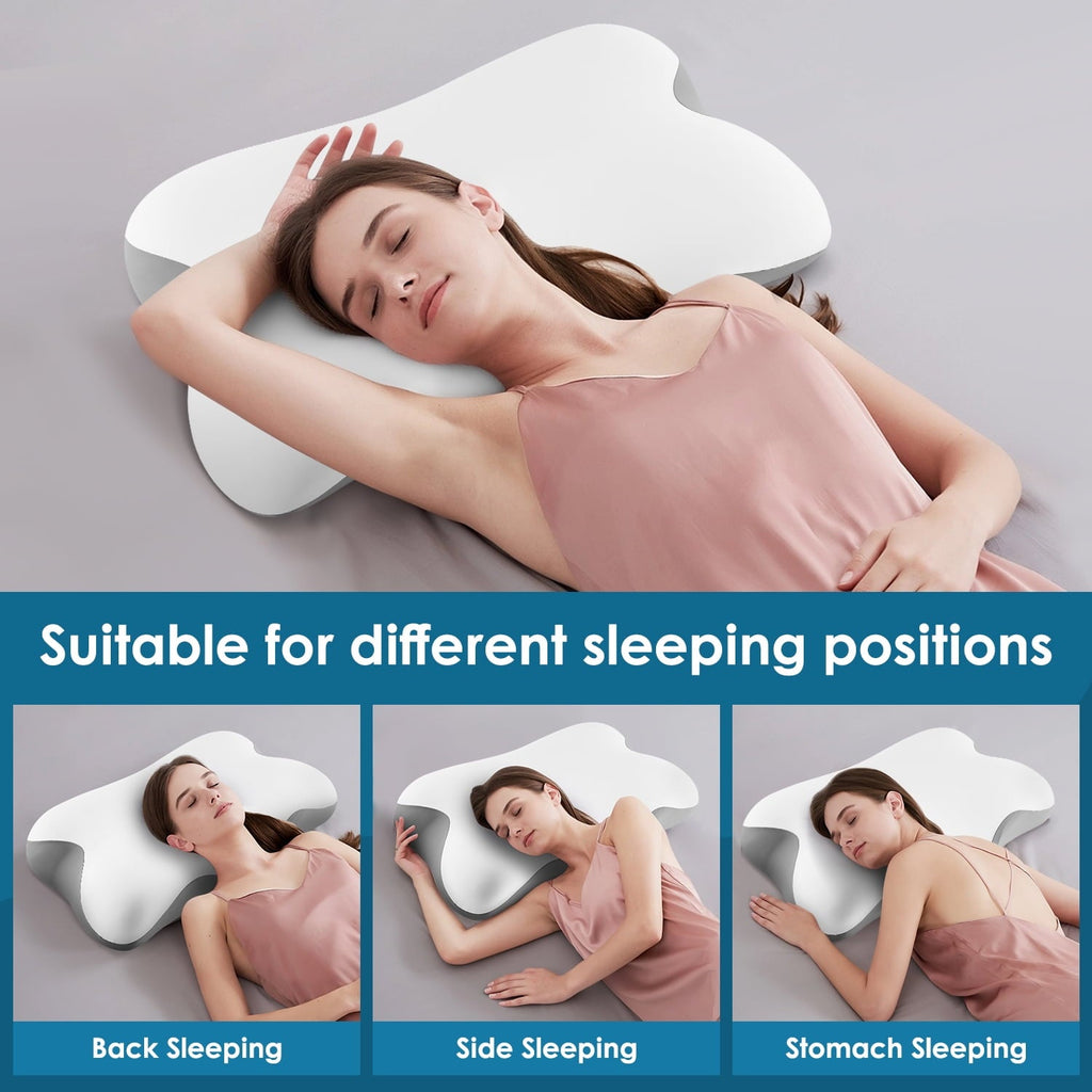 Decorative Plump Memory Foam Bed Pillow for Pain Relief,Ergonomic Memory Foam Pillows for Sleeping for Side Back Stomach&Sleepers with... - Decorative Throw Pillow Cushion for Sofa & Bed Detail