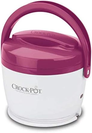 Mini Personal Crock-Pot Lunch Crock Portable Food Warmer 20oz – Pink S03U - Self-Heating Lunch Box for Office and Car Travel - Pink