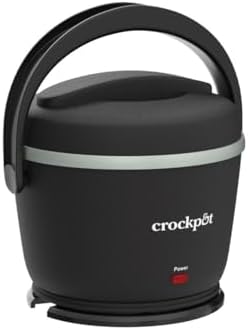 Self-Heating Crock-Pot Electric Lunch Box Food Warmer 20oz – Black S26G - Leak-Proof Heated Bento Box Lunch Warmer Detail