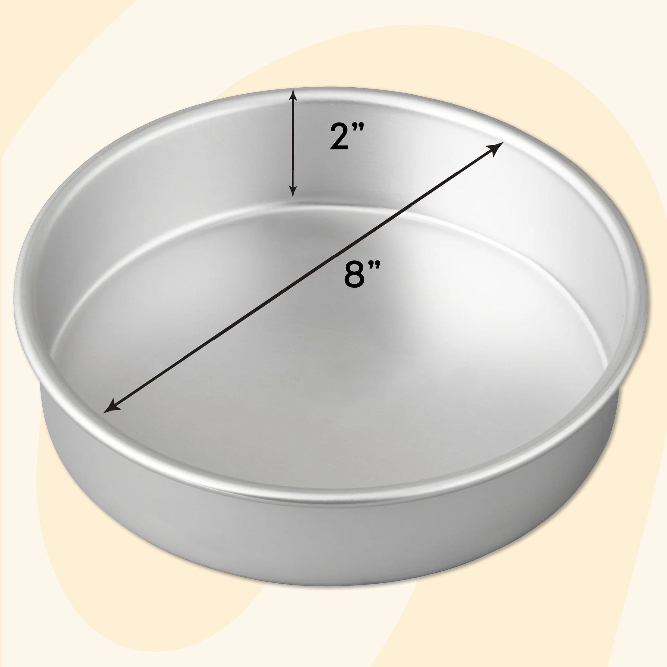 Multi-Functional Aluminum 8" Round Cake Pan 2" Depth Layer Cake Baking Pan, Packaging May Vary - Multi-Functional Manual Food Chopper & Slicer Detail