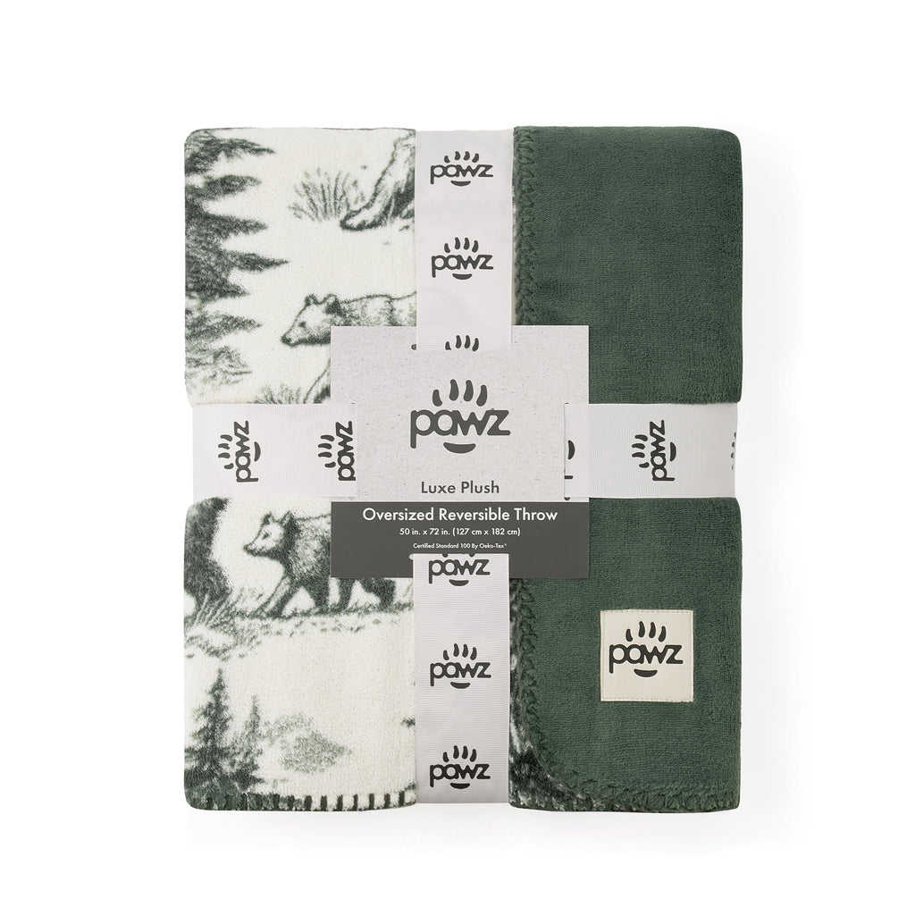 Super Soft Flannel Plush Oversized Throw Blanket for Couch or Bed, Soft Flannel Fleece, Green Pine Trees, 50"x72" - Super Soft Reversible Sherpa Flannel Blanket Detail