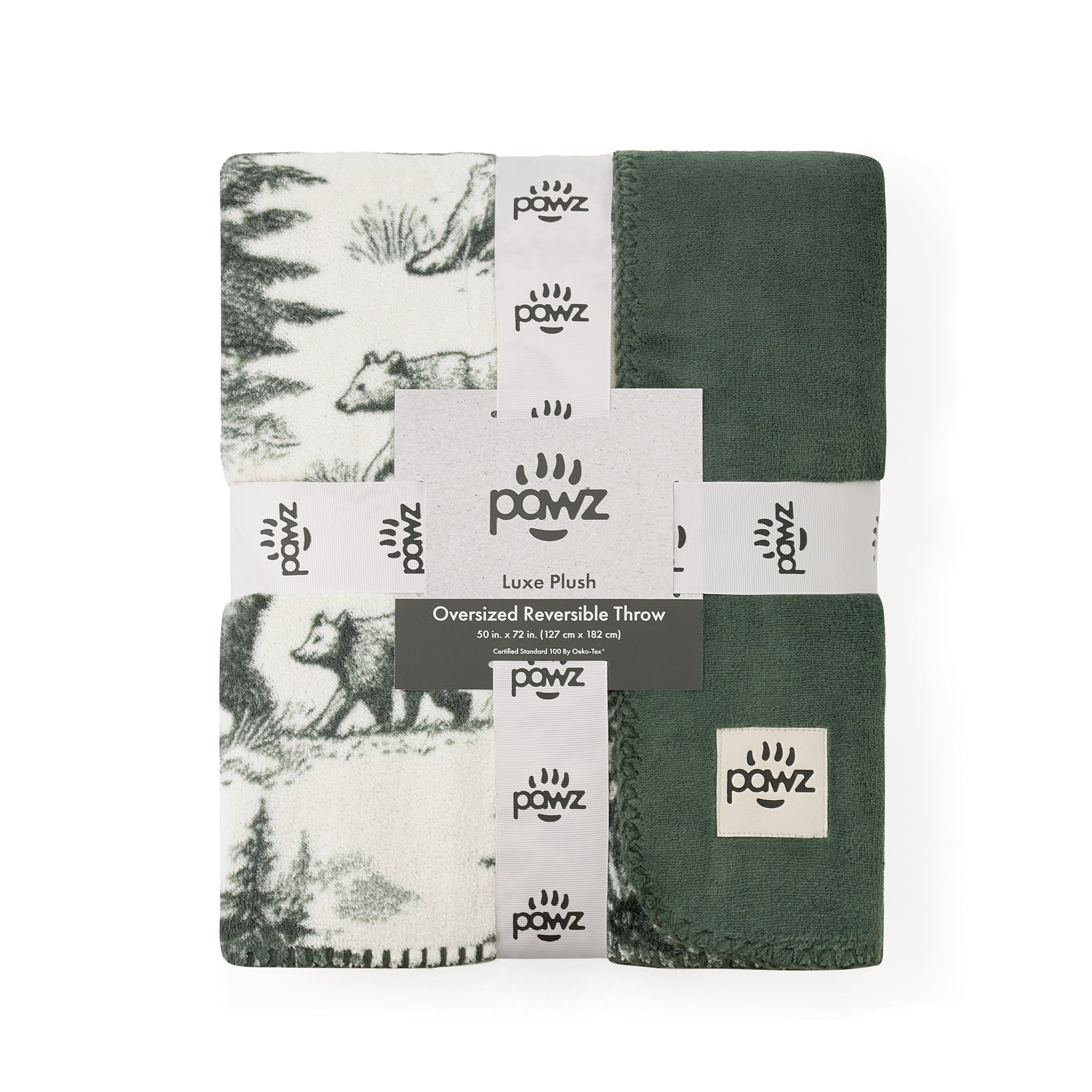 Super Soft Flannel Plush Oversized Throw Blanket for Couch or Bed, Soft Flannel Fleece, Green Pine Trees, 50"x72" - Super Soft Reversible Sherpa Flannel Blanket Detail