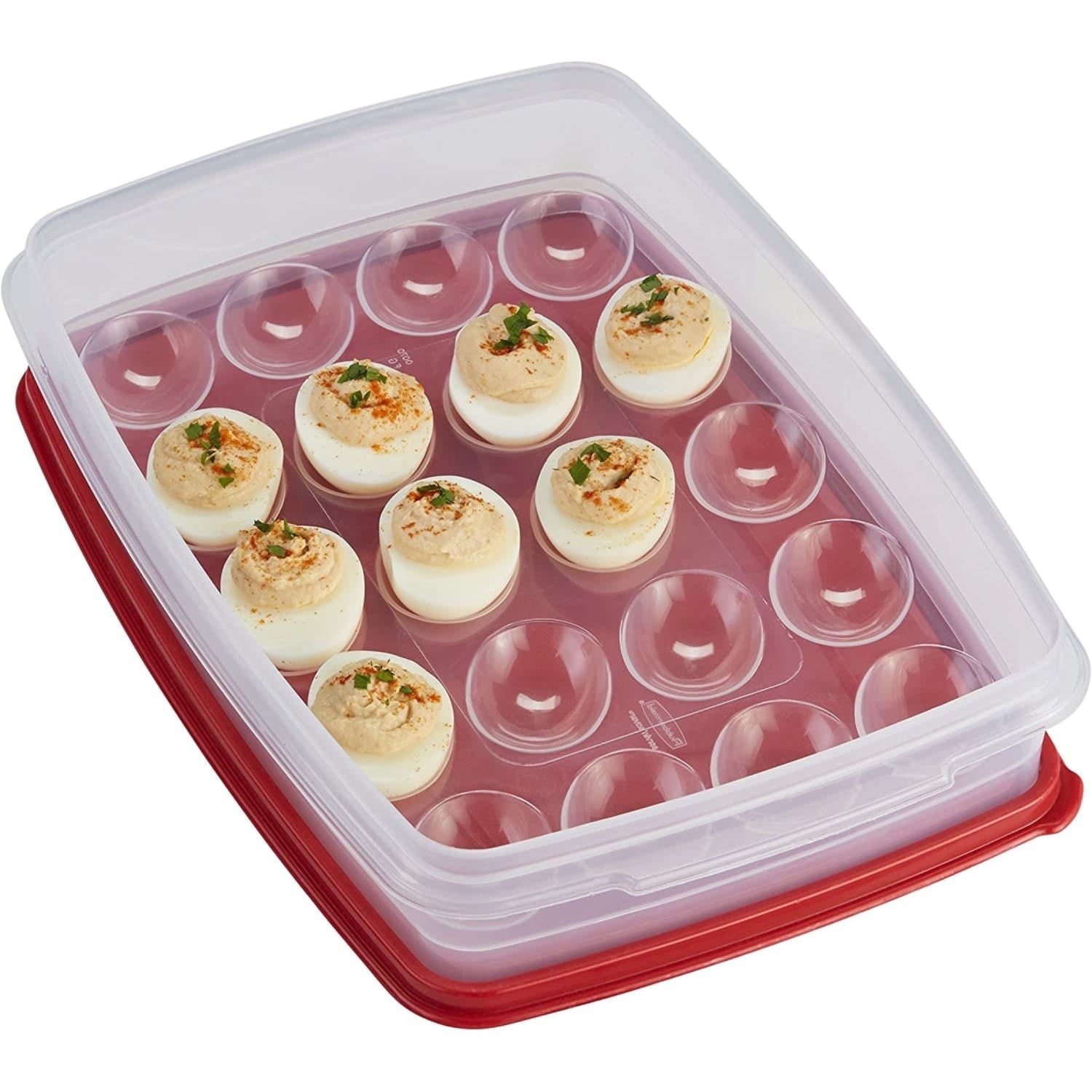 Fun Food Fidget Egg Keeper Food Storage Container, Clear/Red, 1 Count - Playful Star & Heart Shaped Geometric NeeDoh Detail