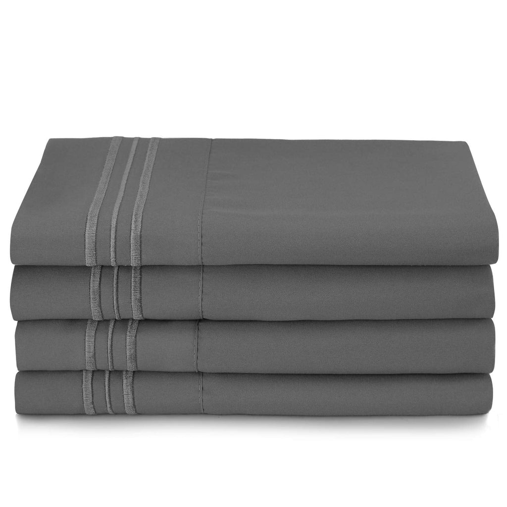 Premium Egyptian Cotton 6 Piece 1800 Collection Bed Sheet Set with Extra Pillowcases, Deep Pockets Fitted Sheet, 100% Soft Microfiber, Hypoal... - Breathable Egyptian Cotton Flat & Fitted Sheets Detail