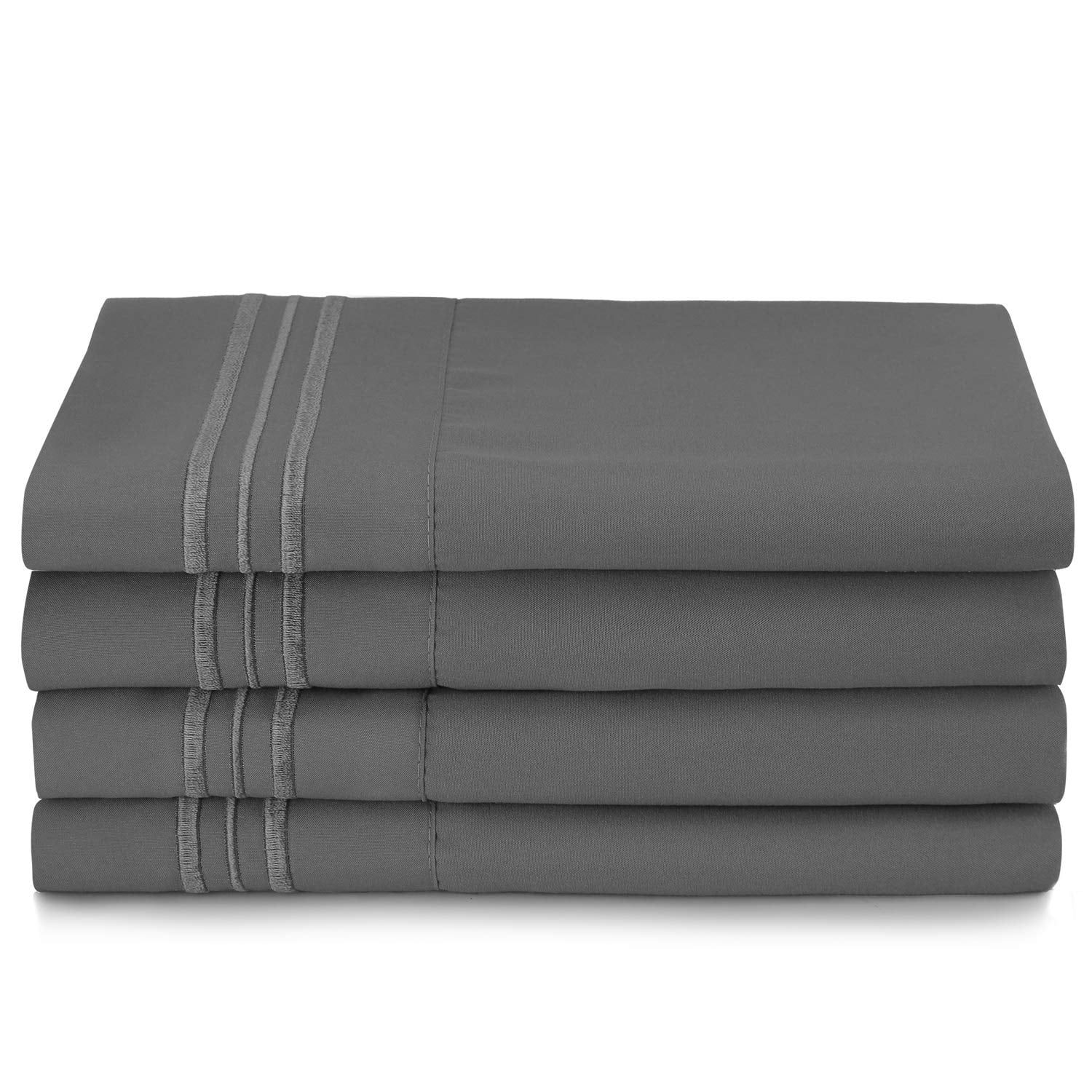 Premium Egyptian Cotton 6 Piece 1800 Collection Bed Sheet Set with Extra Pillowcases, Deep Pockets Fitted Sheet, 100% Soft Microfiber, Hypoal... - Breathable Egyptian Cotton Flat & Fitted Sheets Detail