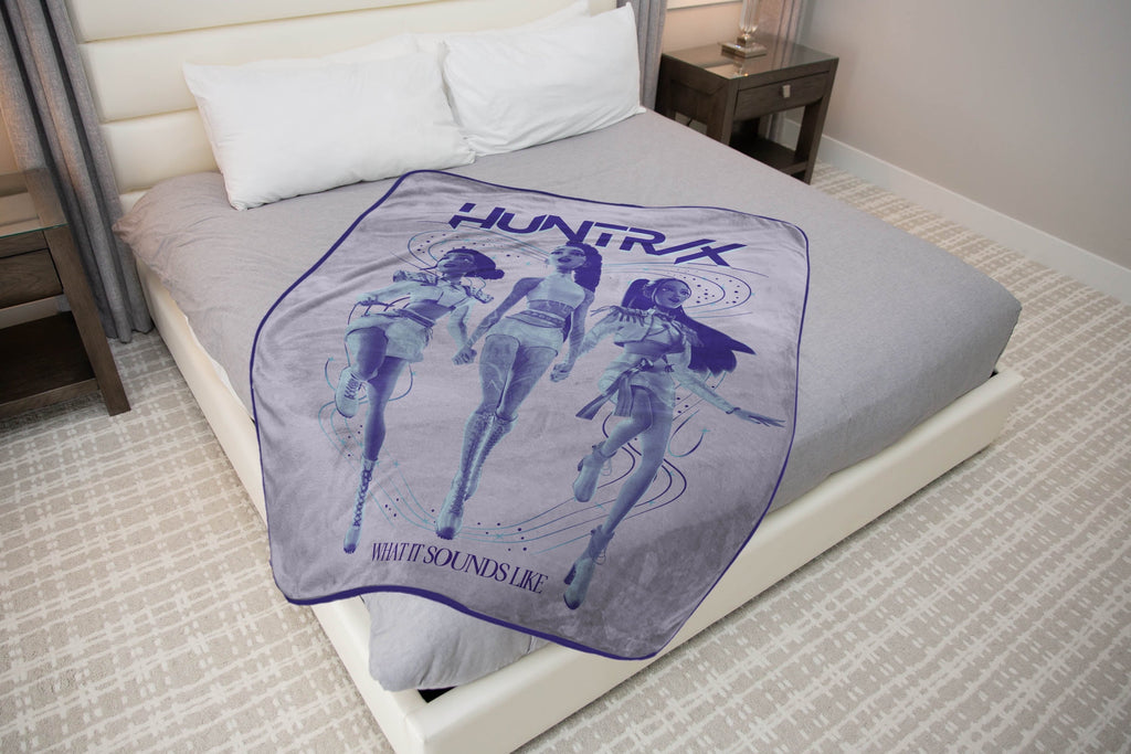 Reversible Sherpa This Is What It Sounds Like Silk Touch Throw Blanket, 46x60 - Luxury Knitted Decorative Throw Blanket with Fringes Detail