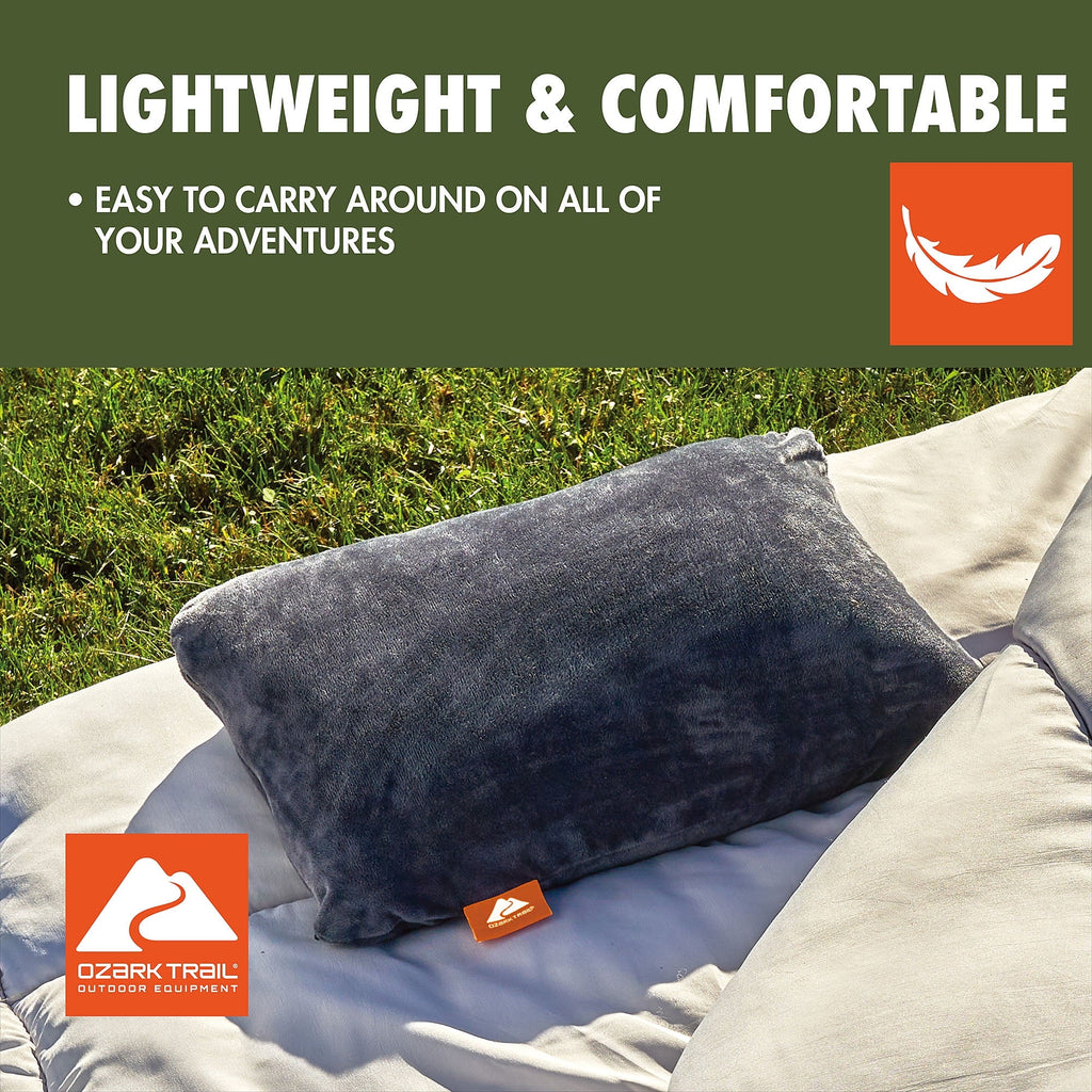 Orthopedic Support Dark Grey Memory Foam Camping Pillow for Adults - Ergonomic Memory Foam Pillow for Neck Pain Support Detail