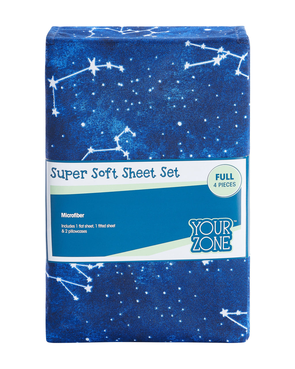Ultra-Soft Kids Soft Microfiber Sheet Set, Navy Blue Stars, Full, 4 Pieces, Easy Care - Cooling Hotel Quality Bedding Sheets and Pillowcases Detail