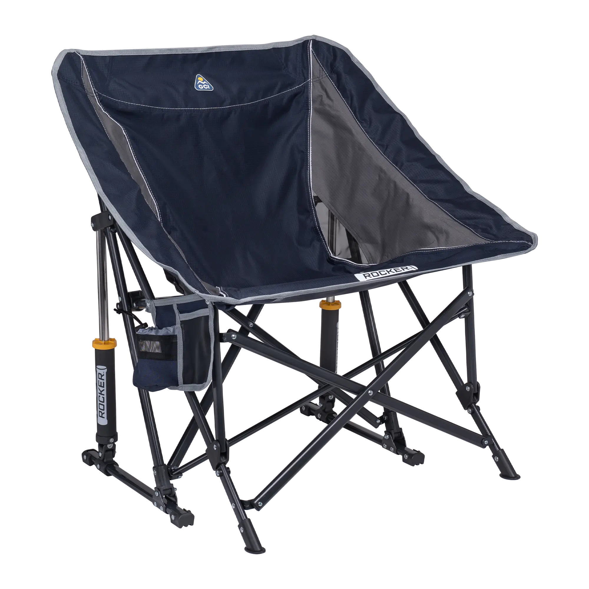 Smooth Motion Pod Rocker - Choice 933 - Heavy-Duty Kickback Rocker with Beverage Holder - Indigo