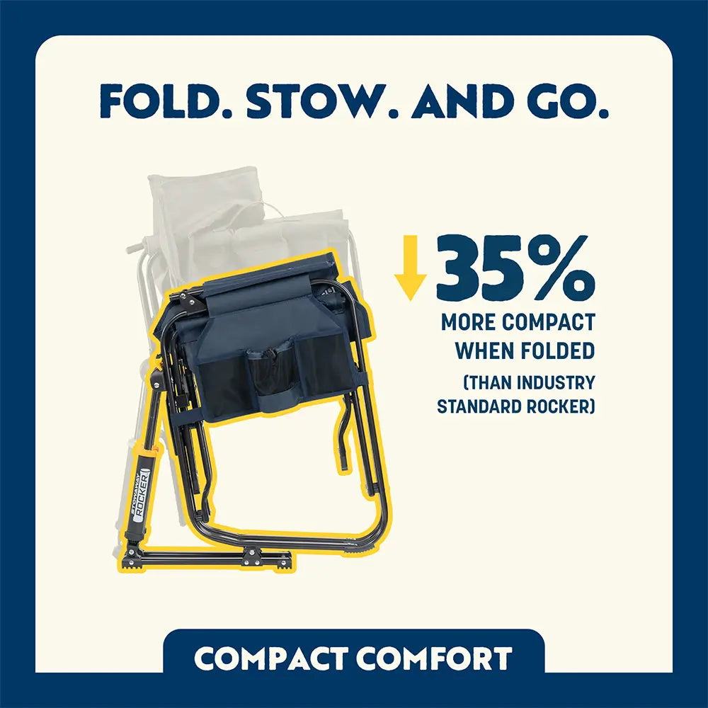 Premium All-Weather Stowaway Rocker - Choice 794 - Freestyle Rocker Portable Outdoor Folding Chair Detail