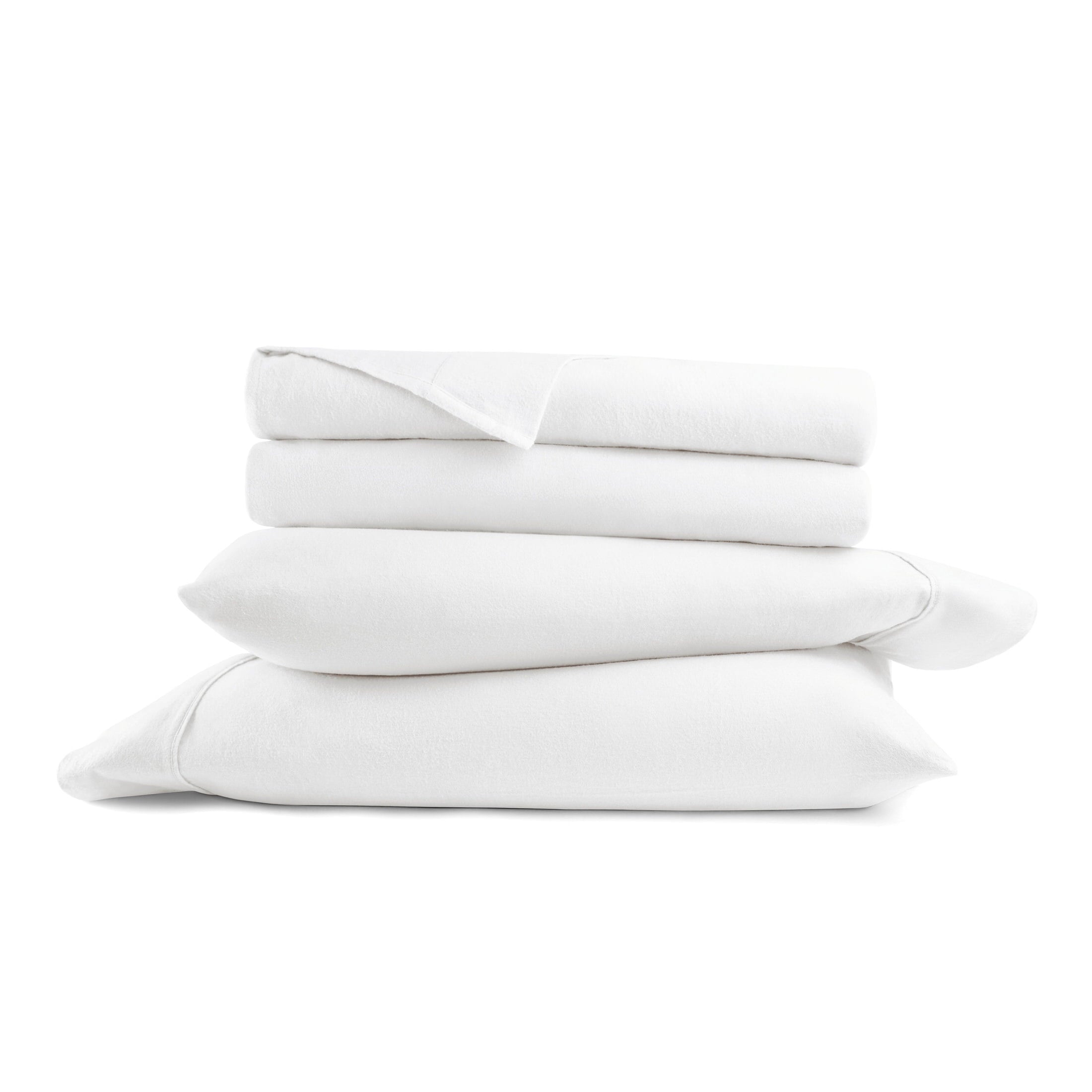 Premium Egyptian Cotton 100% Cotton Flannel Bed Sheets Set for Full Size Bedding in White - Cooling Hotel Quality Bedding Sheets and Pillowcases Detail
