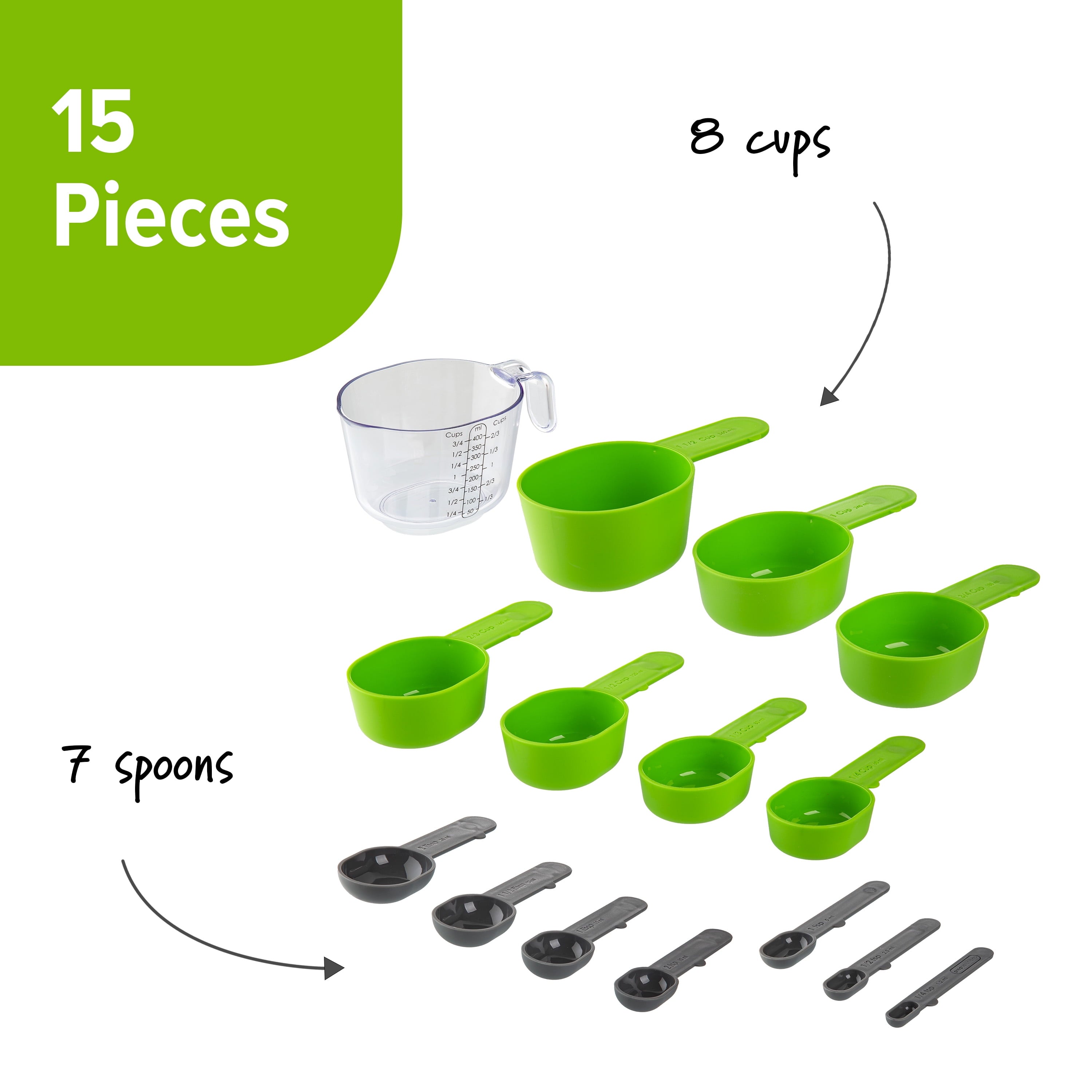 Multi-Functional 15 Piece Magnetic Measuring Set - Kitchen Gadget Tool for Quick Food Prep Detail