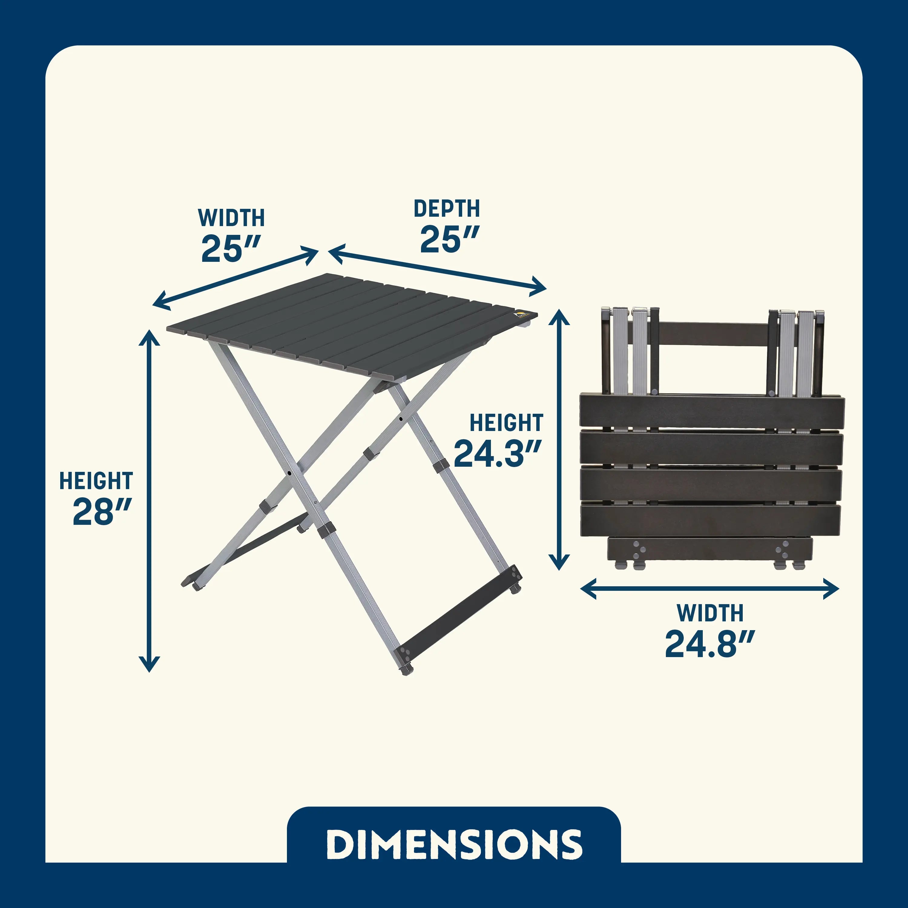 Slim-Fold Compact Camp Table 25 - Choice 214 - Slim-Fold Outdoor Cook Station with Storage Shelves Detail