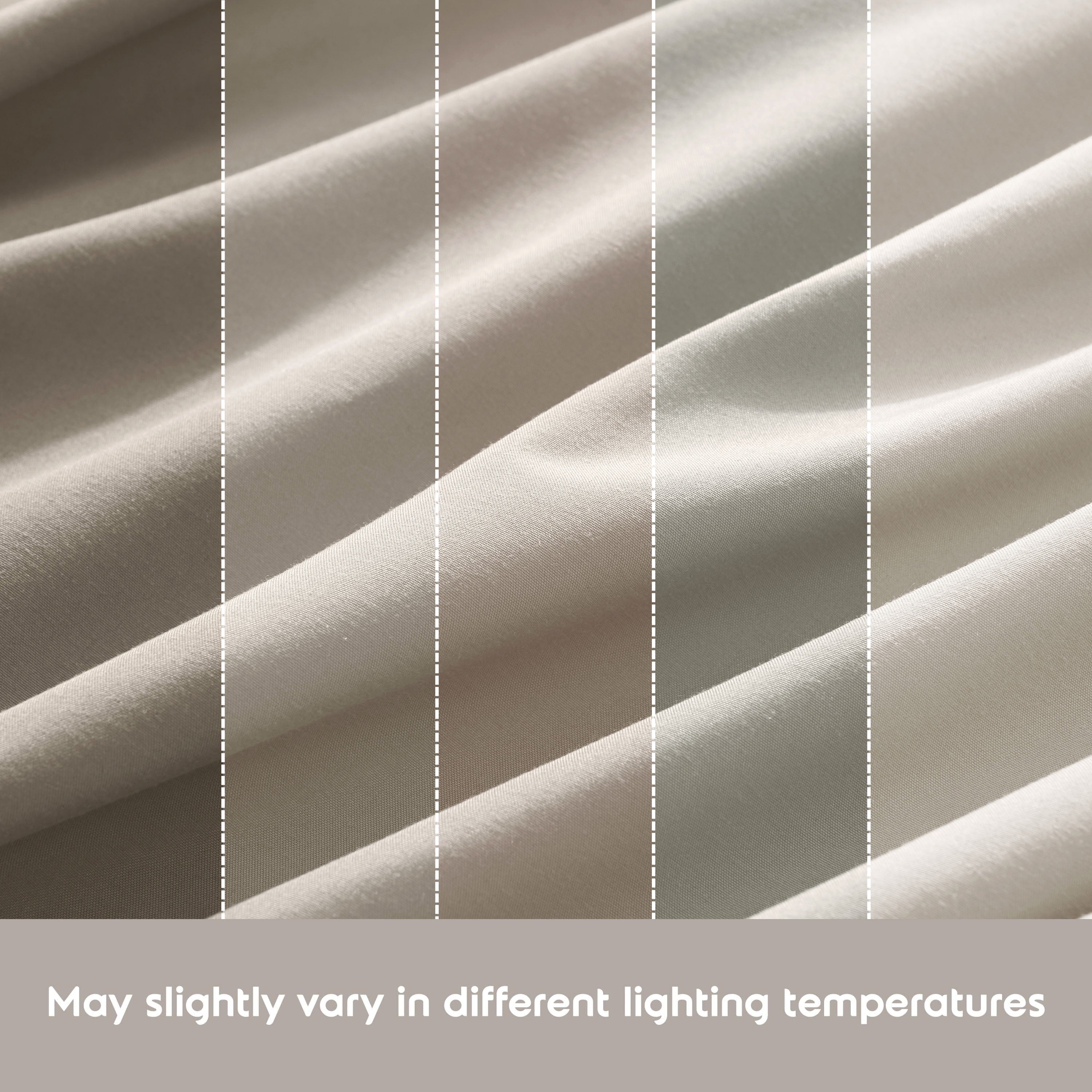 Cooling Sateen King Sheet Sets, 1800 Series Deep Pocket 4 Piece, Luxury Soft Microfiber Bed Sheet Sets, BEIGE CREAM - Luxury Bed Sheet Set with Deep Pockets Detail