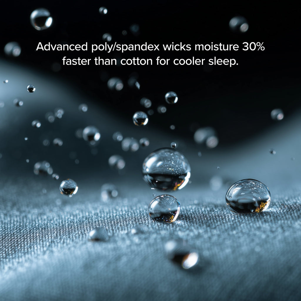 Wrinkle-Resistant Cooling Performance Jersey Knit Stretch Sheet Set, Moisture-Wicking & Breathable, 4-Way Stretch Bed Sheets, Envelope ... - Luxury Bed Sheet Set with Deep Pockets Detail