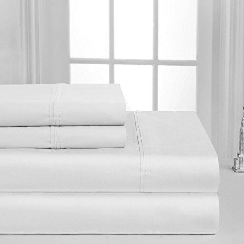 Wrinkle-Resistant Luxurious Collection 1000 Thread Count 100% Cotton Bed Sheet Set (Twin XL, White) - Cooling Hotel Quality Bedding Sheets and Pillowcases Detail