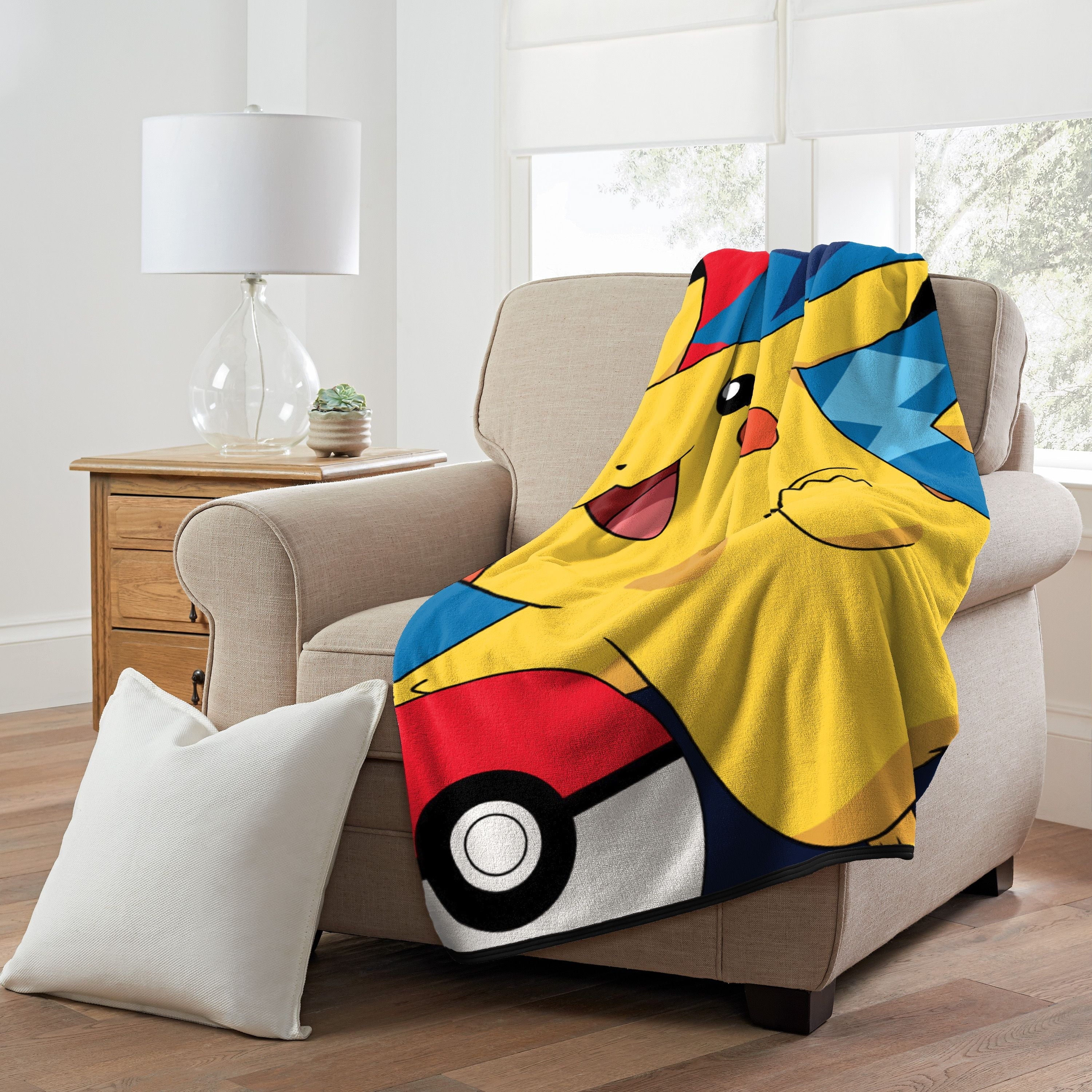 Decorative Knitted Throw Blanket, "Quick Capture", Micro Raschel, 46in x 60in, 1 Each - Super Soft Reversible Sherpa Flannel Blanket Detail