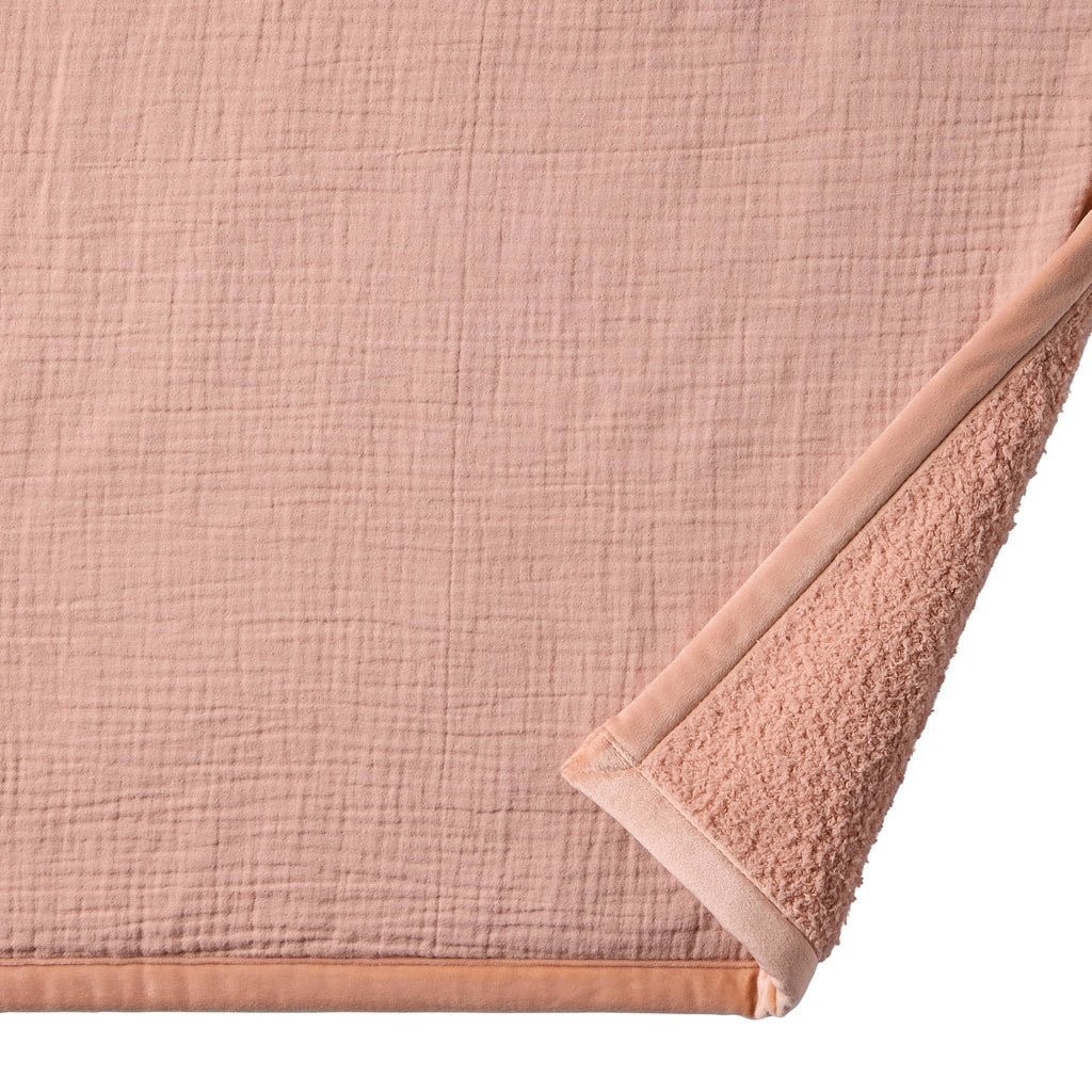 Reversible Sherpa Gauze Reverse to Cozy Knit Super Soft Throw Blanket, Oversized, Antique Blush - Lightweight Plush Warm Blanket for All Seasons Detail
