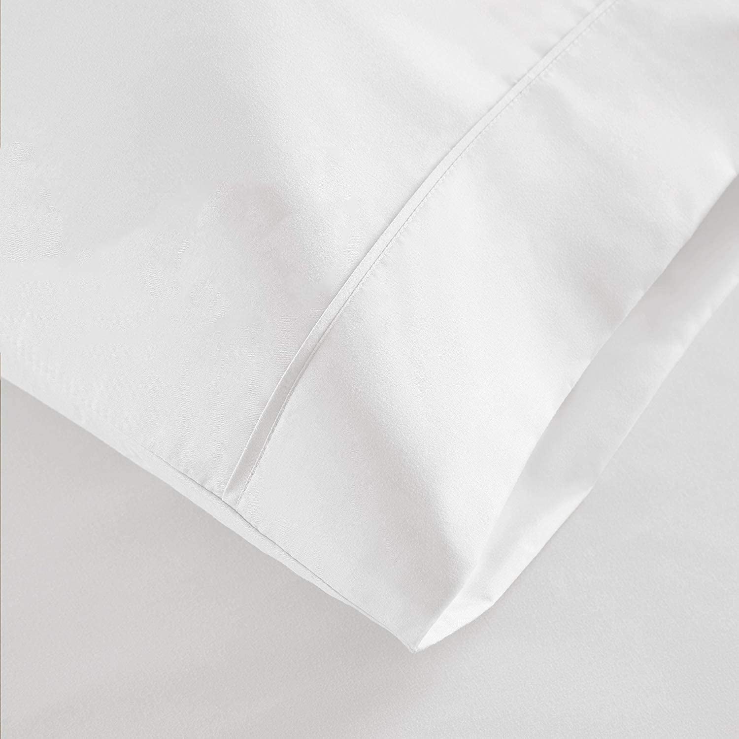 Wrinkle-Resistant 100% Cotton Hospital Bedsheets Set - 1 Flat Sheet, 1 Fitted Sheet (10" Inch) Deep Pocket, 1 Pillowcase, Best & Comfor... - Luxury Bed Sheet Set with Deep Pockets Detail