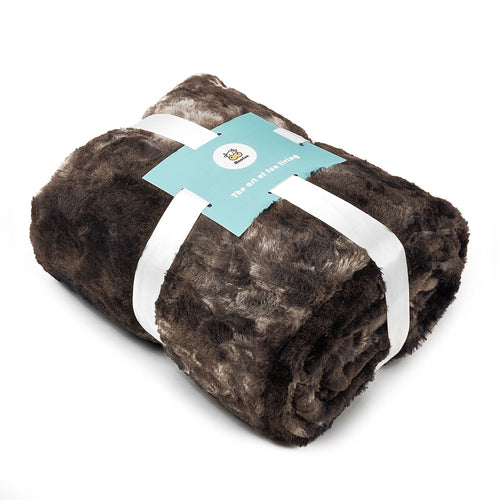Decorative Knitted Faux Rabbit Fur Throw Blanket- 50x60 inches, Soft Fluffy Cozy Warm Fuzzy Machine Washable, Durable Blanket for Couch ... - Lightweight Plush Warm Blanket for All Seasons Detail