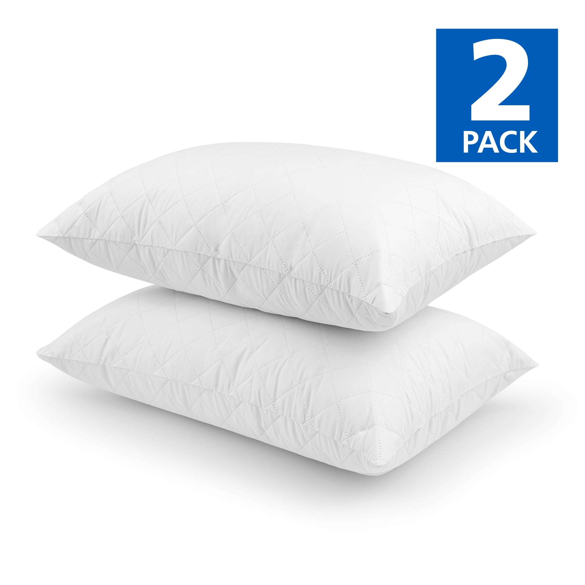 Fluffy Shredded Memory Foam Cluster Bed Pillow, Standard Queen, 2 Pack - Decorative Throw Pillow Cushion for Sofa & Bed Detail