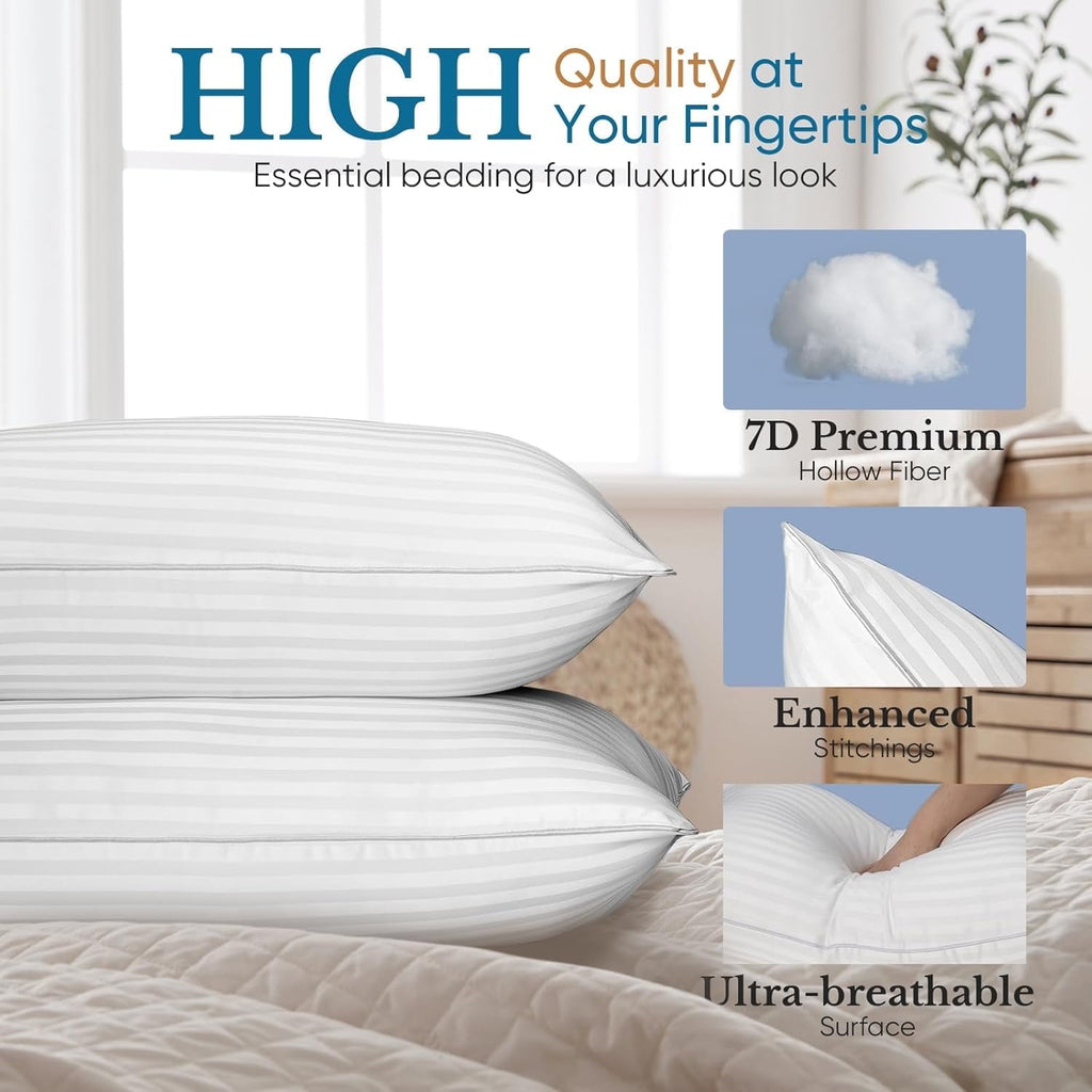 Orthopedic Support Pillow for Beds 2 Pack Queen Size Pillows Set of 2 Hypoallergenic Hotel Down Alternative Pillow for Side and Back Sle... - Ergonomic Memory Foam Pillow for Neck Pain Support Detail