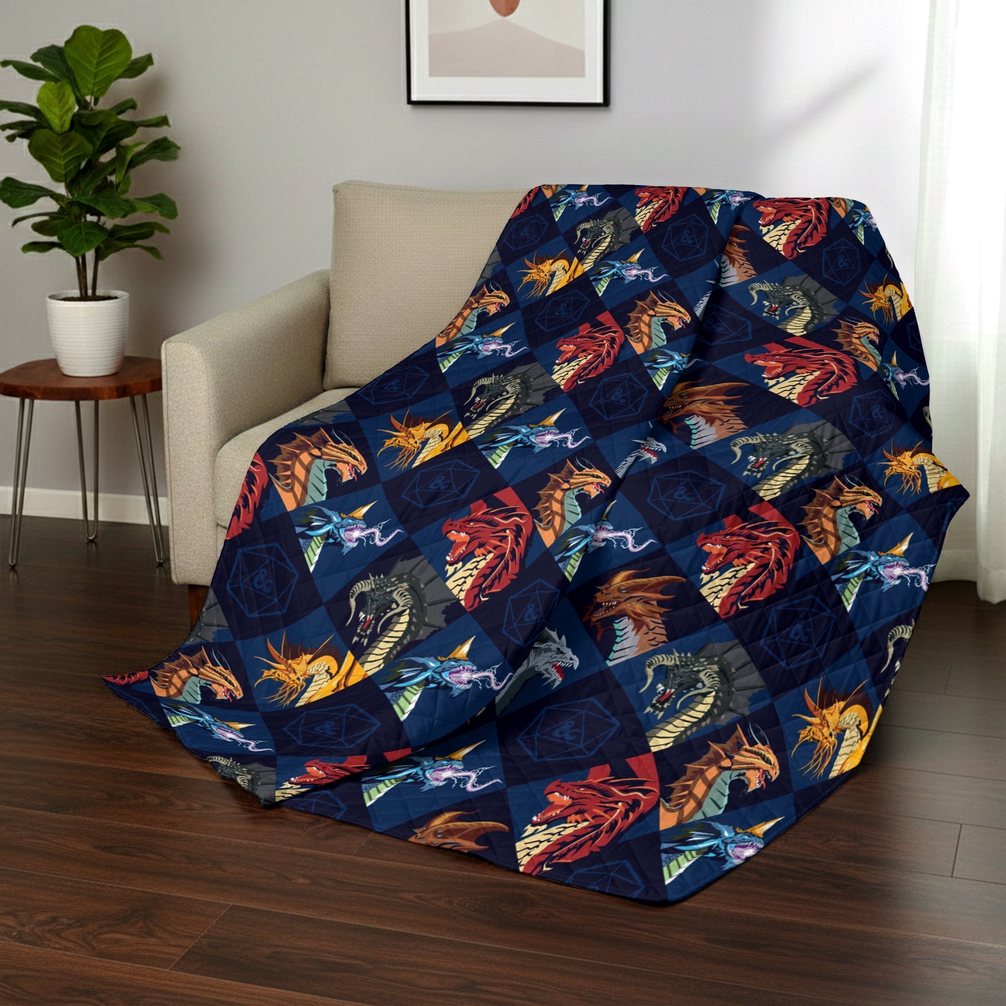 Reversible Sherpa Quilted Throw Blanket 60x80 inches, Kids Character Bedding - Cozy Fleece Throw Blanket for Couch & Bed Detail