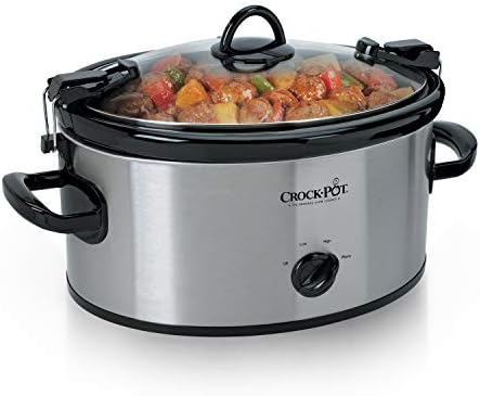 Digital Control Crock-Pot Cook & Carry 6 Quart Portable Slow Cooker S07N - Programmable Slow Cooker with Oval Ceramic Pot - Stainless
